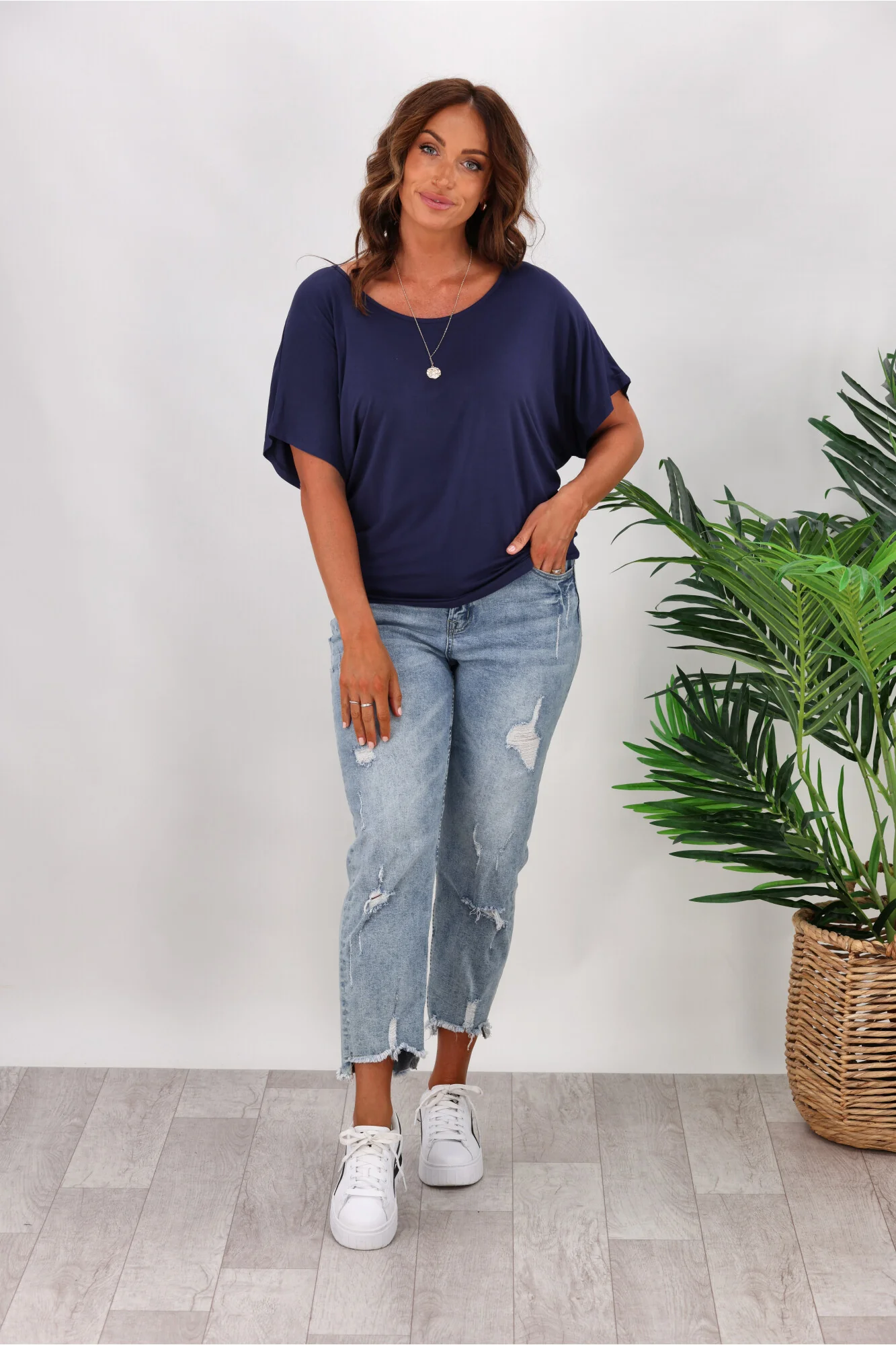 Betty Basics Maui Tee In Navy - Image 4