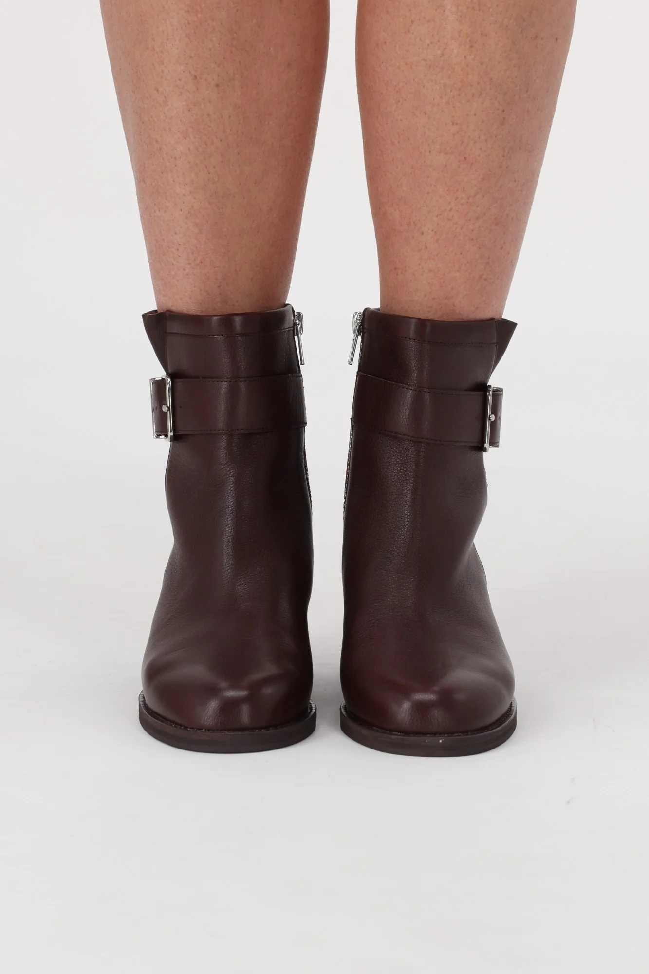 Django & Juliette Coleens Leather Chestnut Chocolate Heel - Image 7