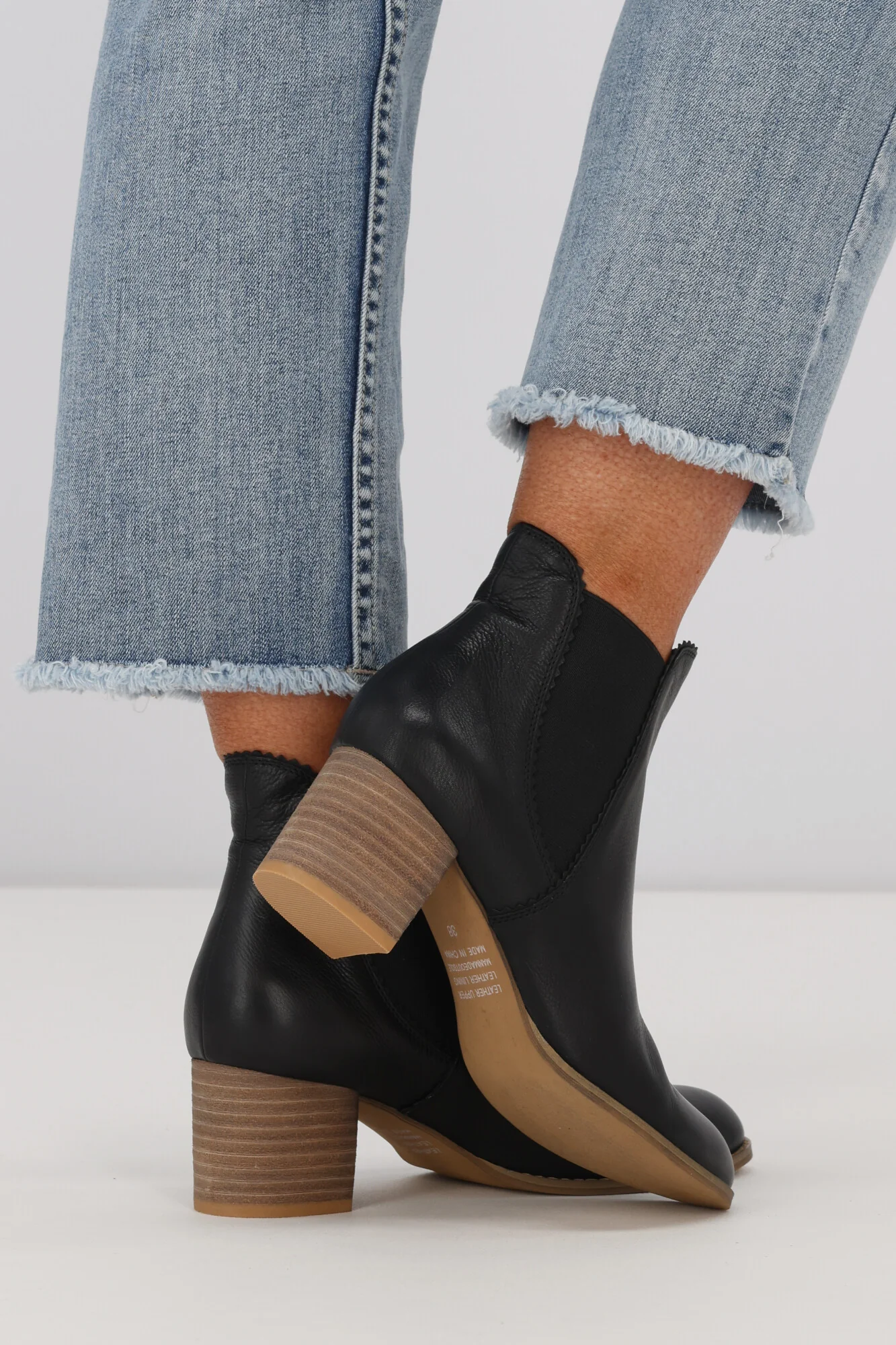 Django & Juliette Sadore Black Natural Heel Leather Boot - Image 8