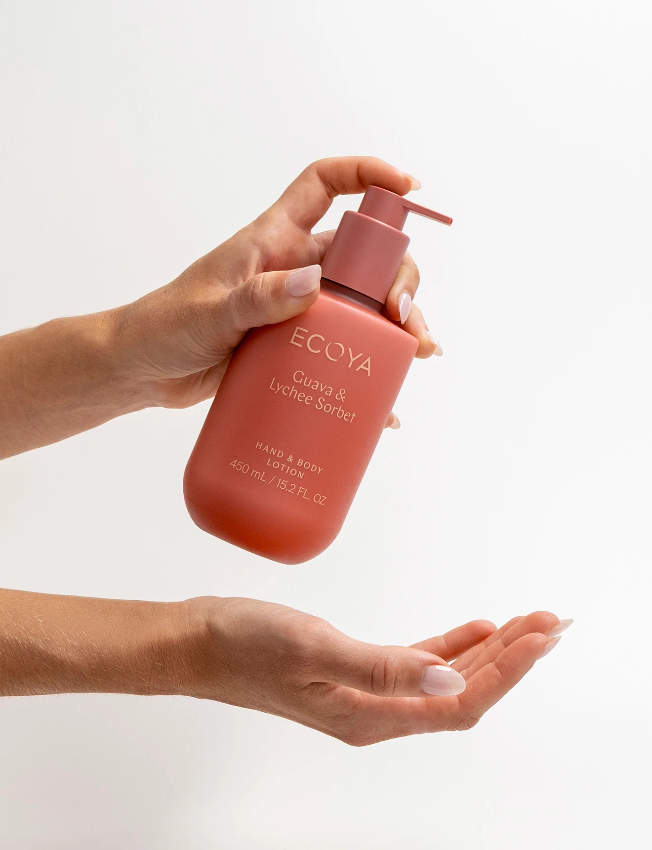 Ecoya Hand & Body Lotion Guava & Lychee Sorbet 450ml - Image 2