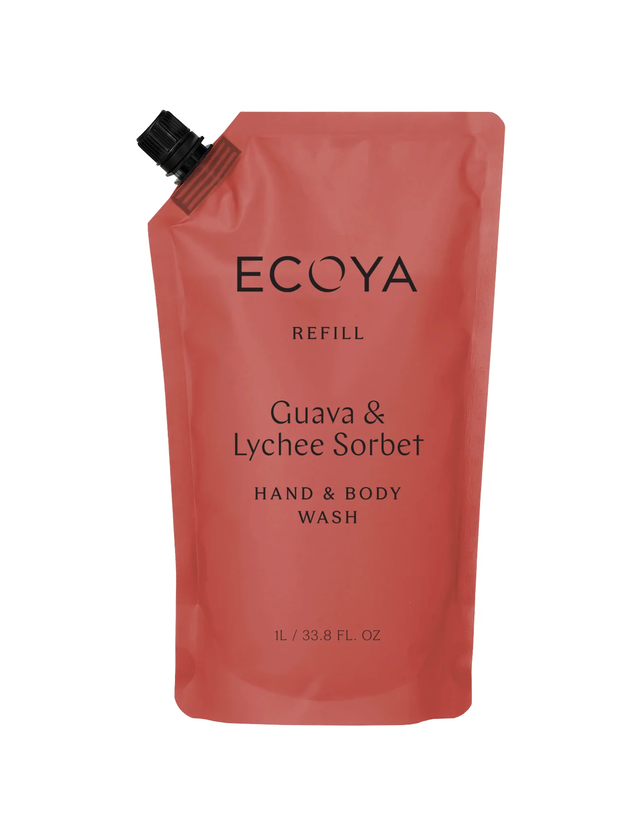Ecoya Hand & Body Wash Refill Guava & Lychee Sorbet 1L - Image 2