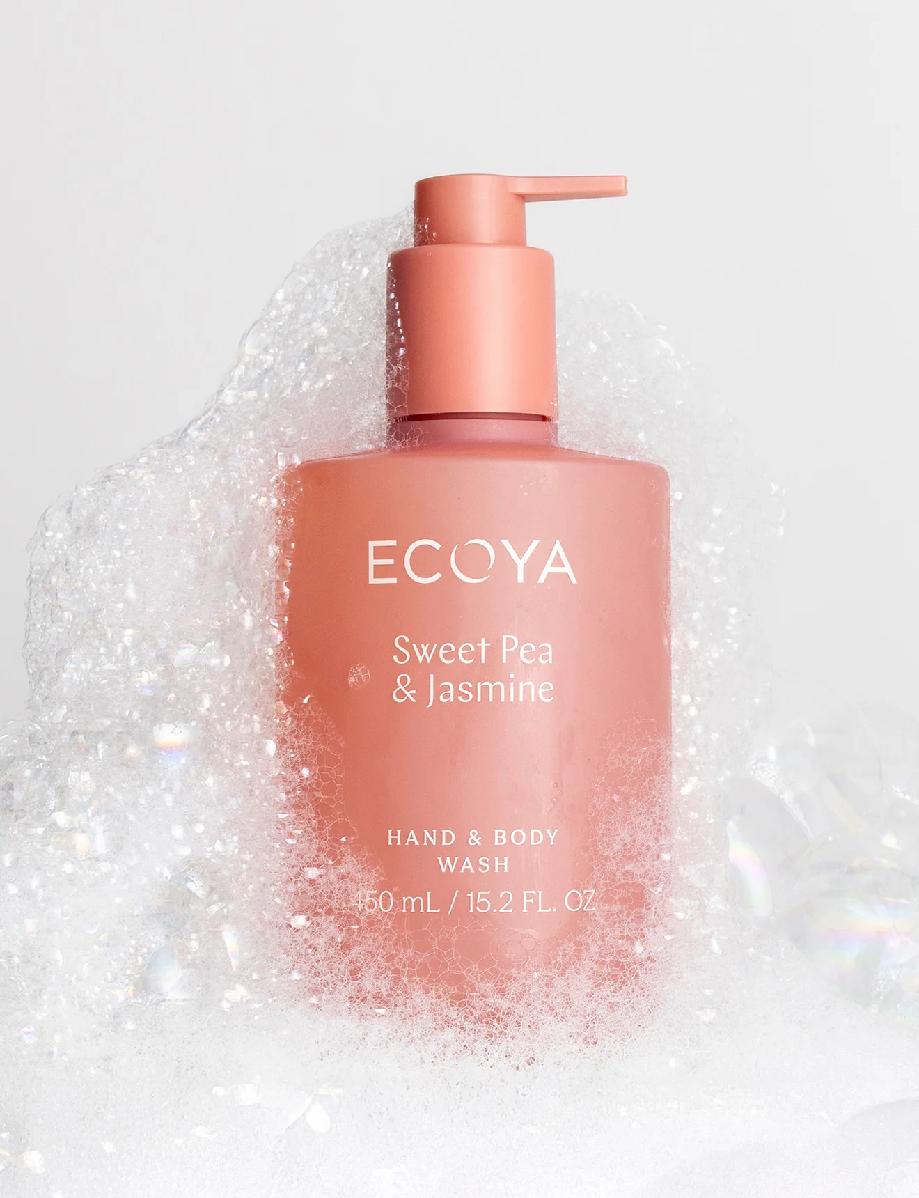 Ecoya Hand & Body Wash Sweet Pea & Jasmin 450ml - Image 2