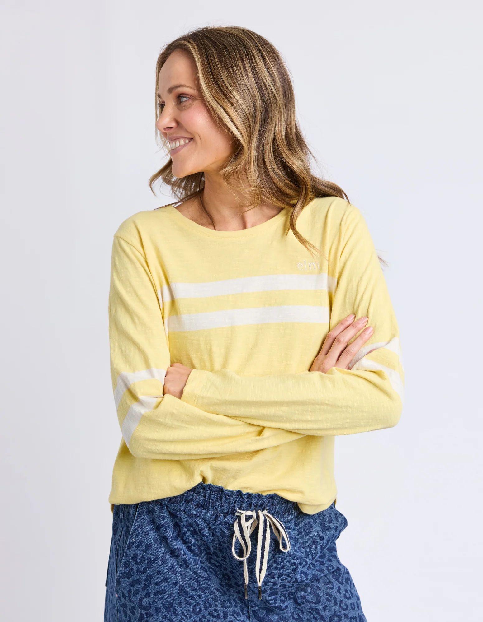 Elm Adora L/S Tee Pale Lemon - Image 2