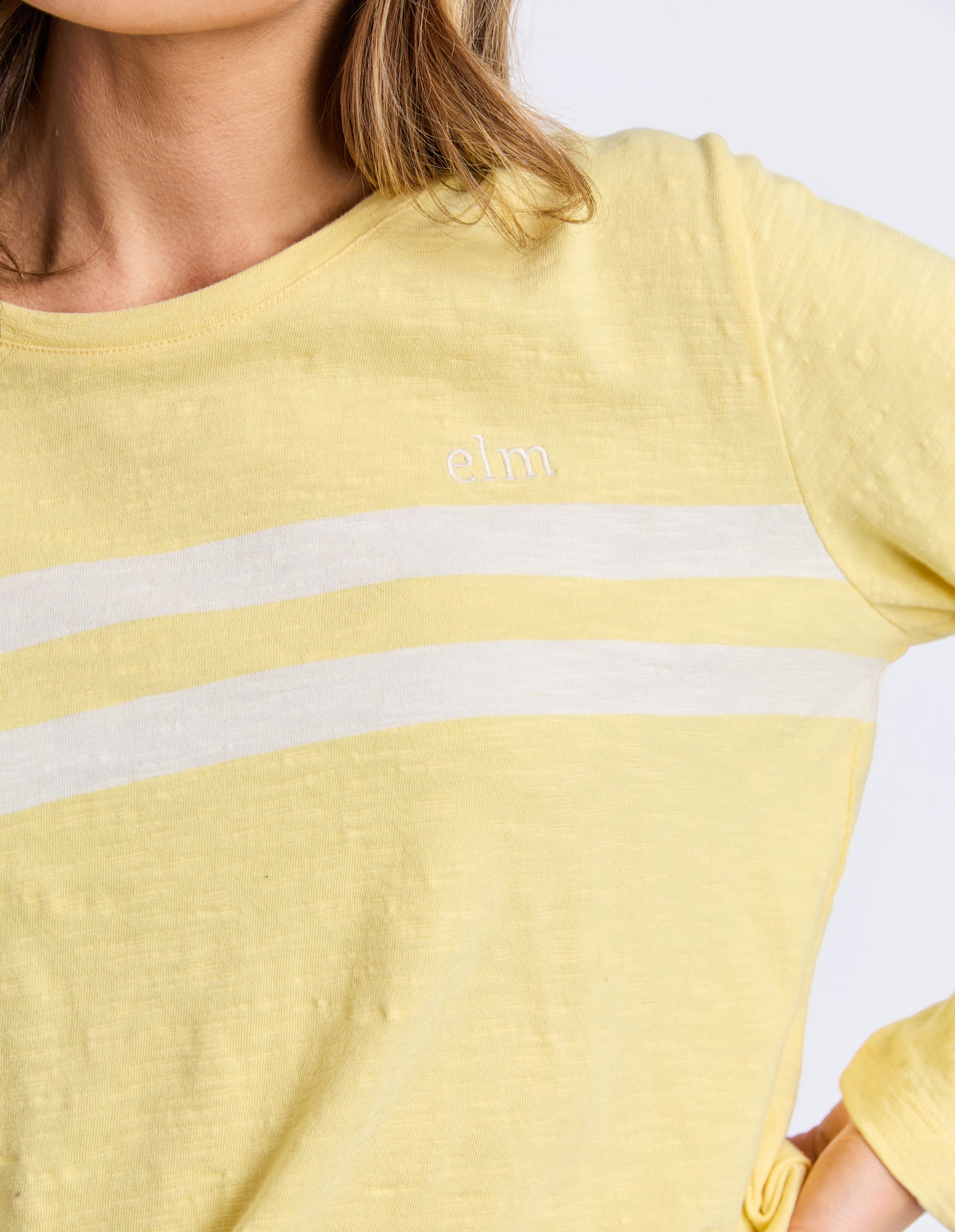 Elm Adora L/S Tee Pale Lemon - Image 3