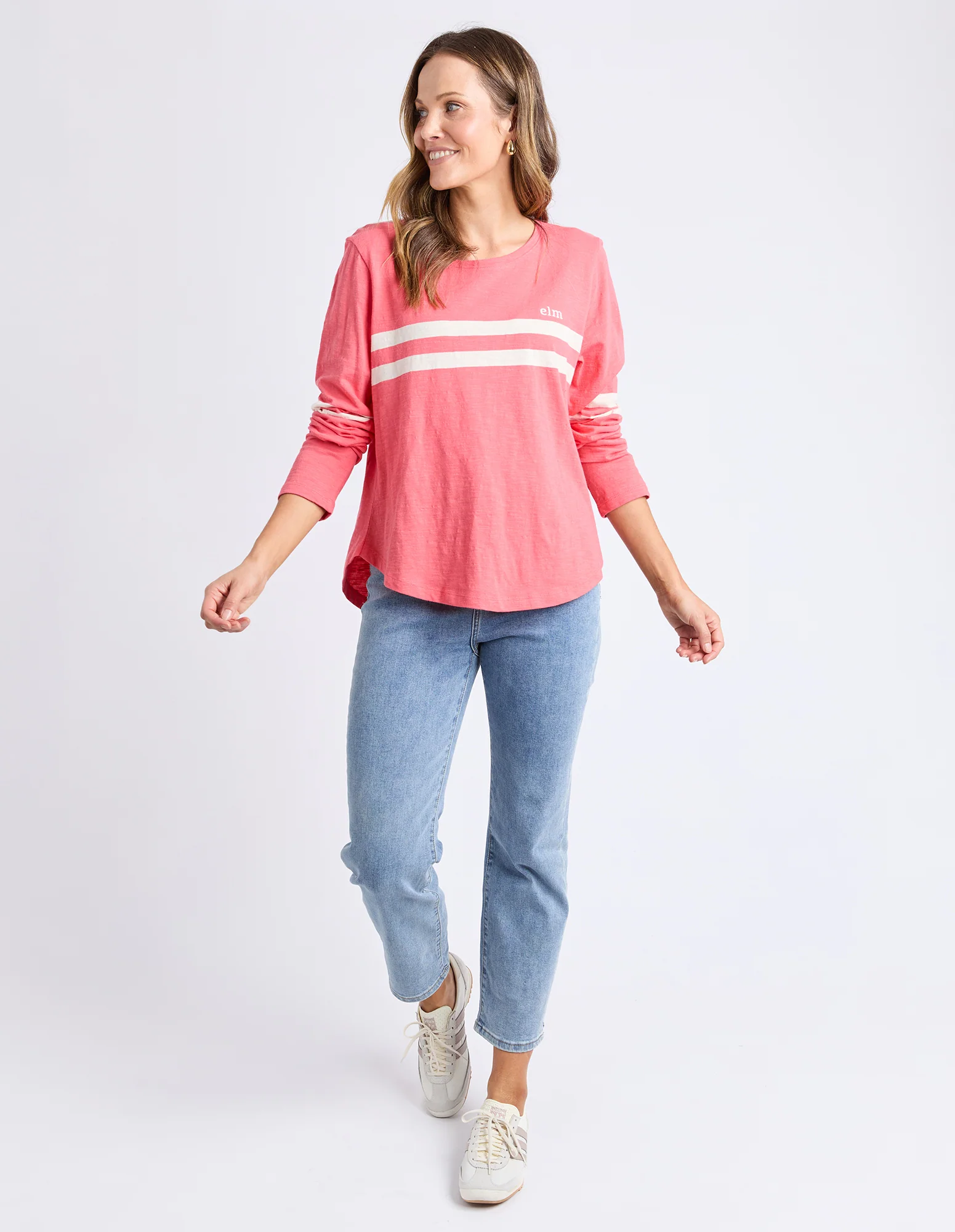 Elm Adora Long Sleeve Tee Cosy Coral - Image 4