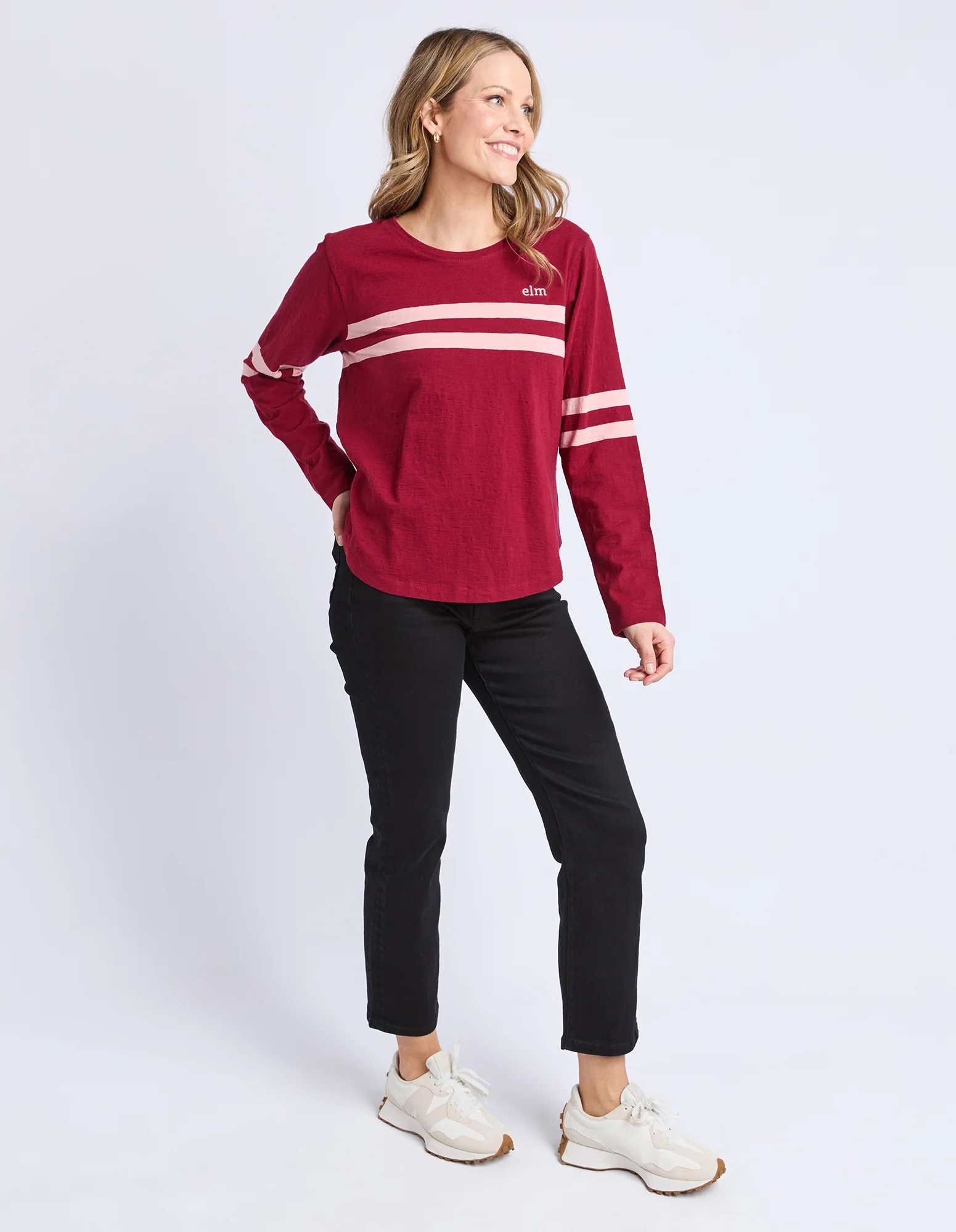 Elm Adora Long Sleeve Tee Maroon - Image 5