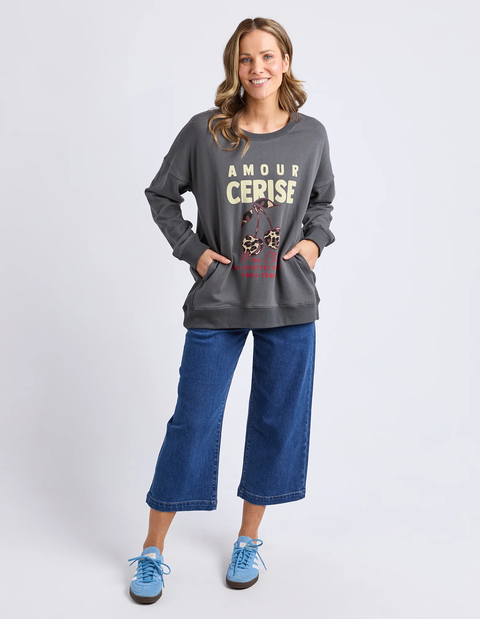 Elm Amour Cerise Crew Washed Black - Image 2