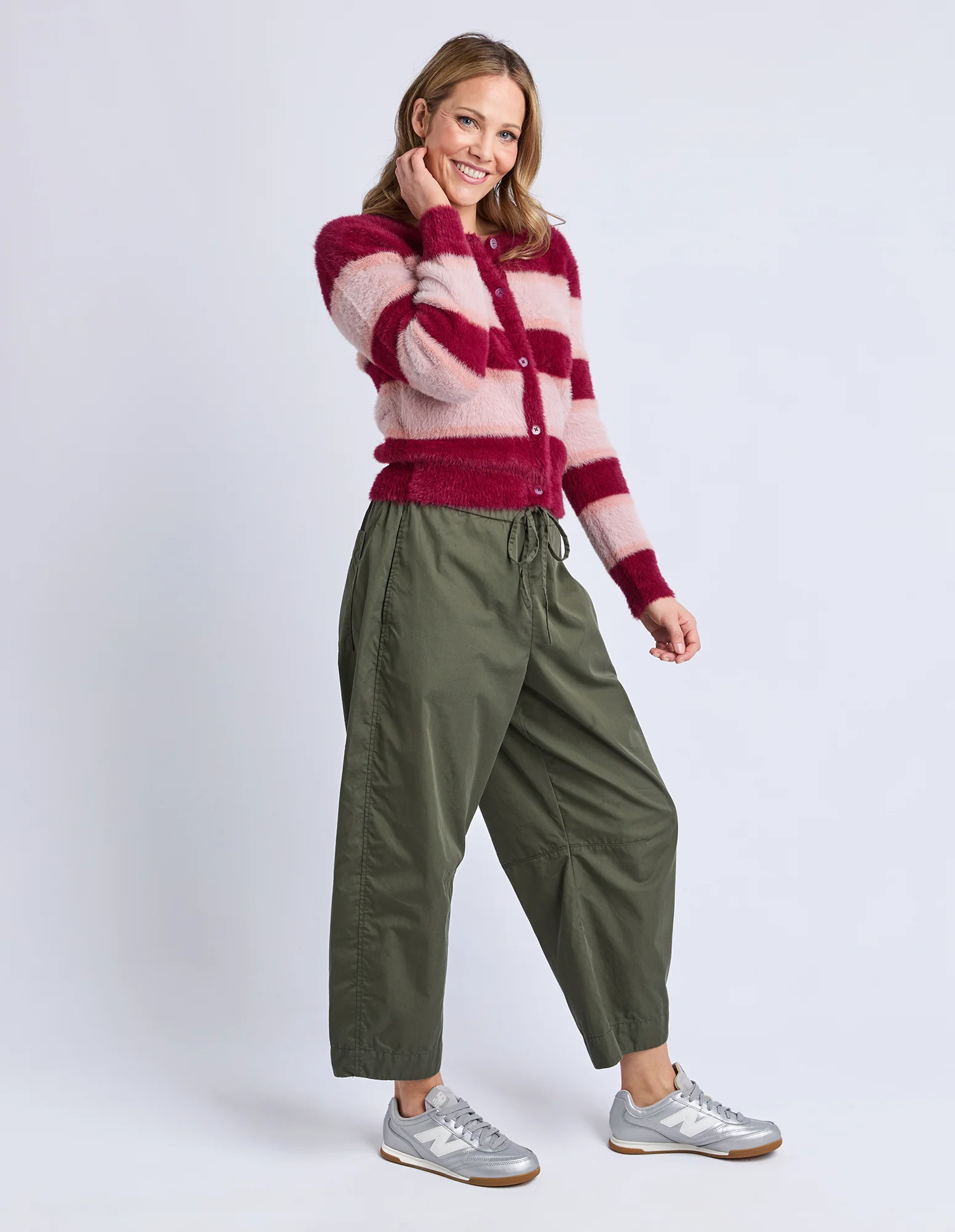 Elm Anna Ombre Knit Cardigan Maroon - Image 4