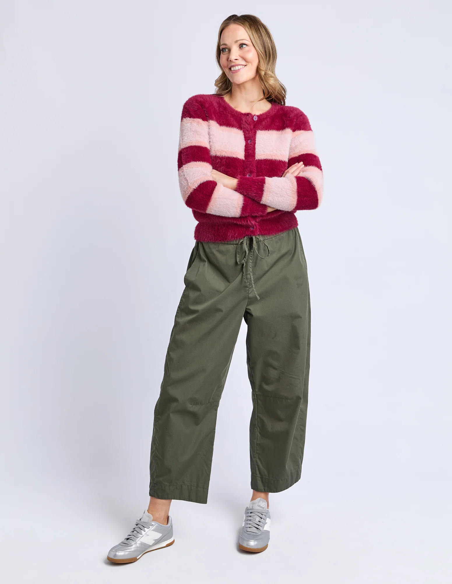 Elm Anna Ombre Knit Cardigan Maroon - Image 6