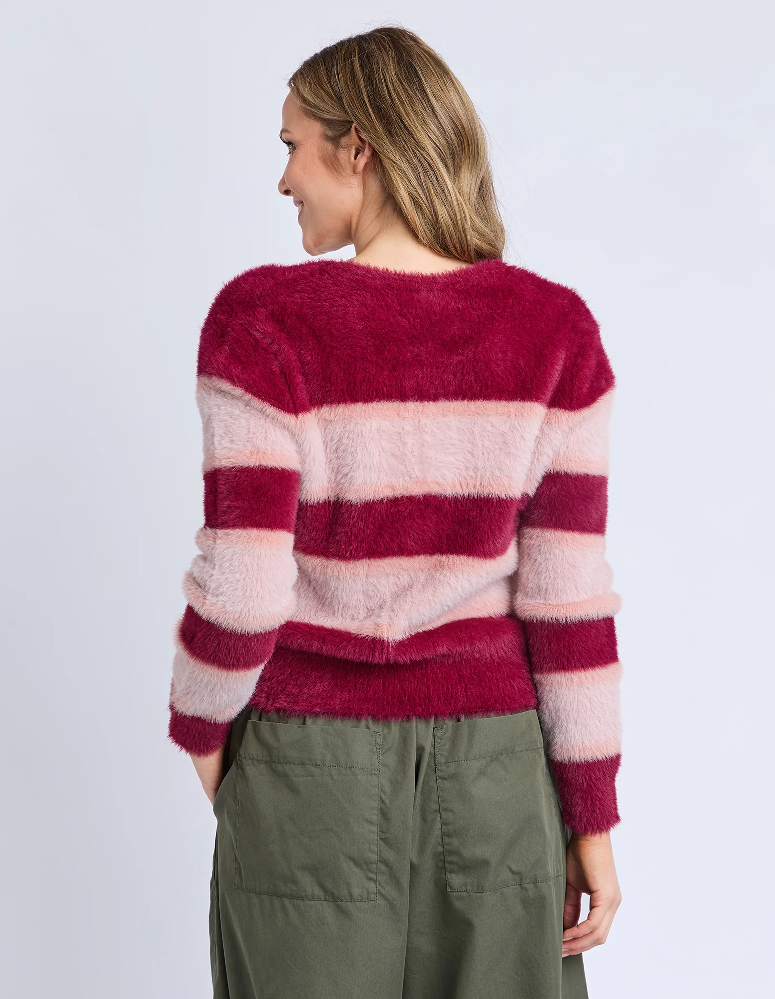 Elm Anna Ombre Knit Cardigan Maroon - Image 7