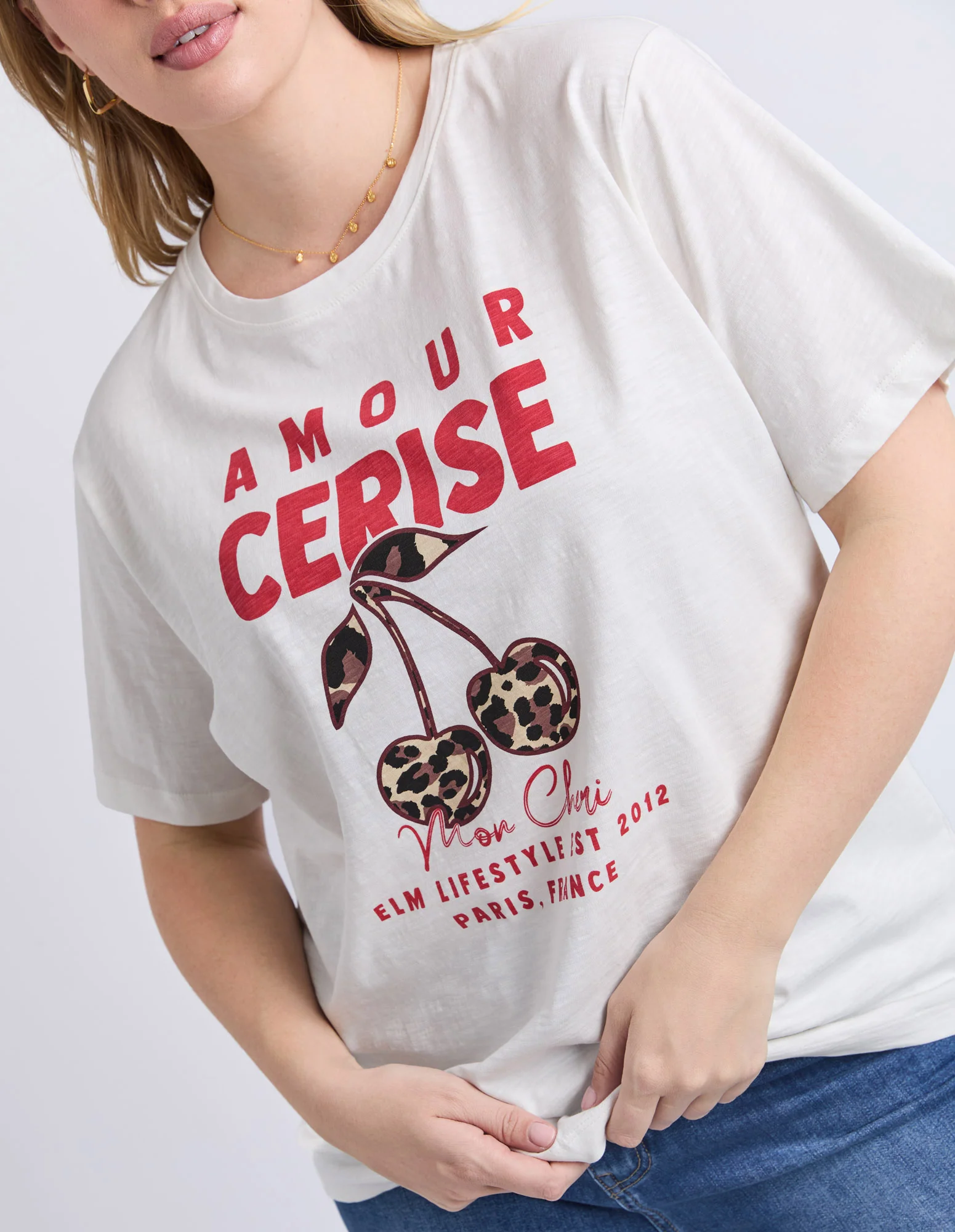 Elm Armour Cerise Tee Marshmallow - Image 4