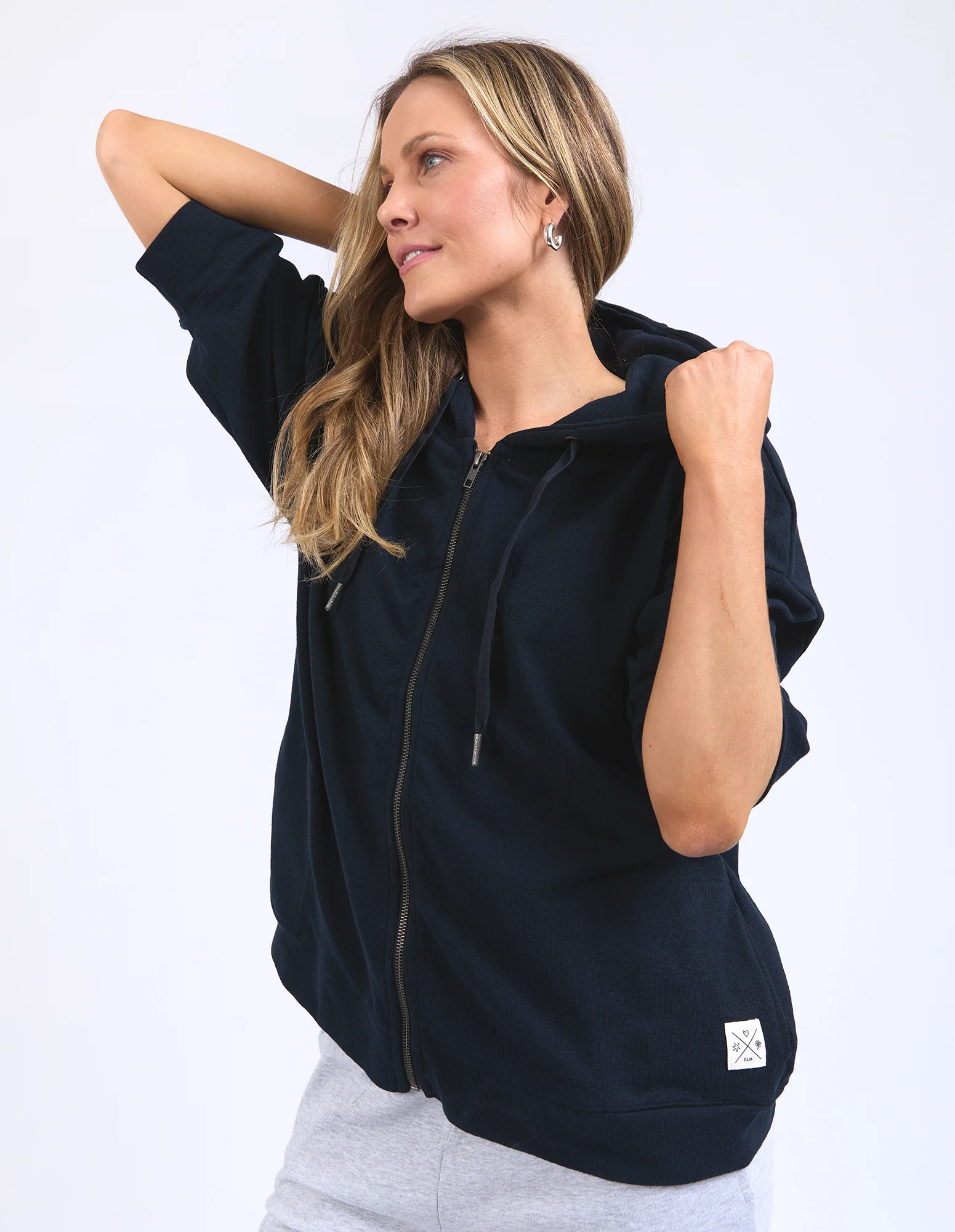 Elm Beachy Zip Hoodie Navy - Image 5
