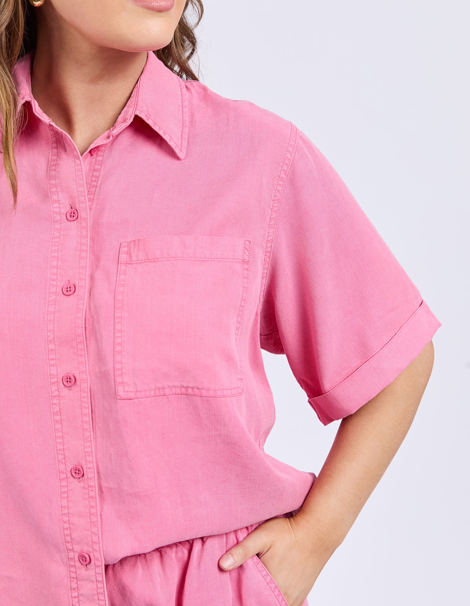 Elm Bliss Washed Shirt Chateau Rose - Image 3