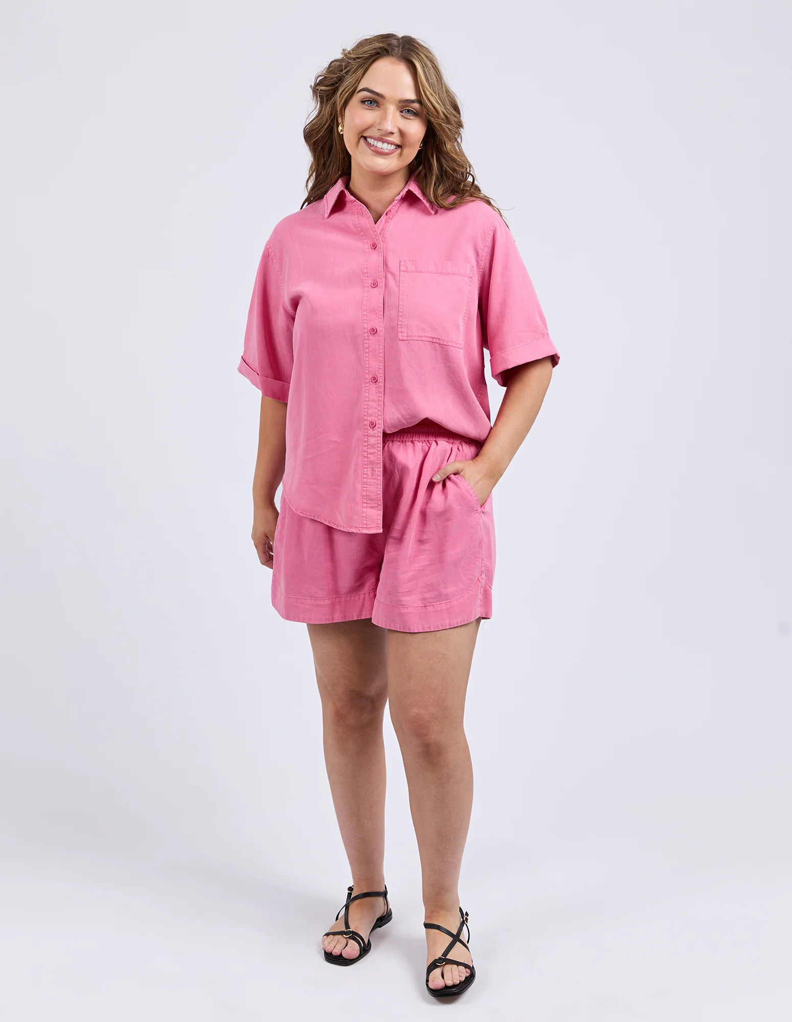 Elm Bliss Washed Shirt Chateau Rose - Image 5