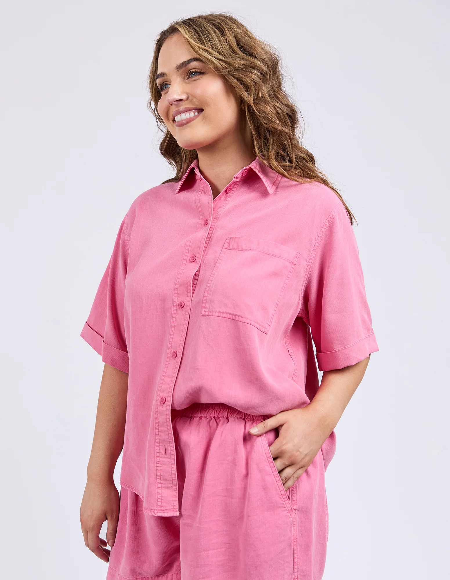Elm Bliss Washed Shirt Chateau Rose - Image 6