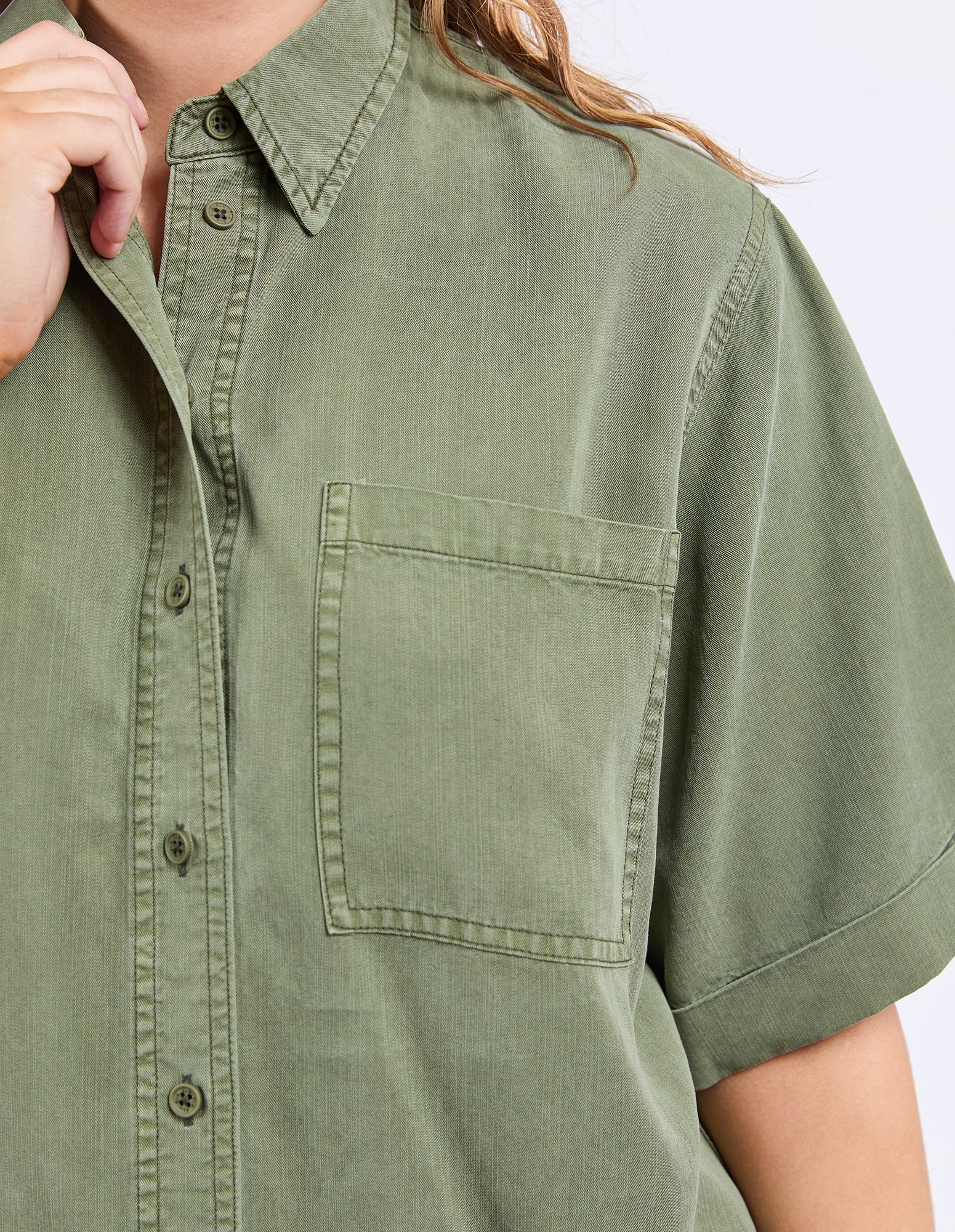 Elm Bliss Washed Shirt Clover - Image 4