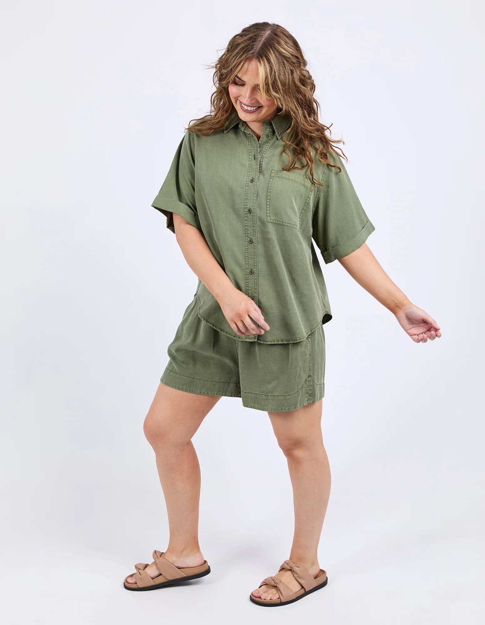 Elm Bliss Washed Shirt Clover - Image 5