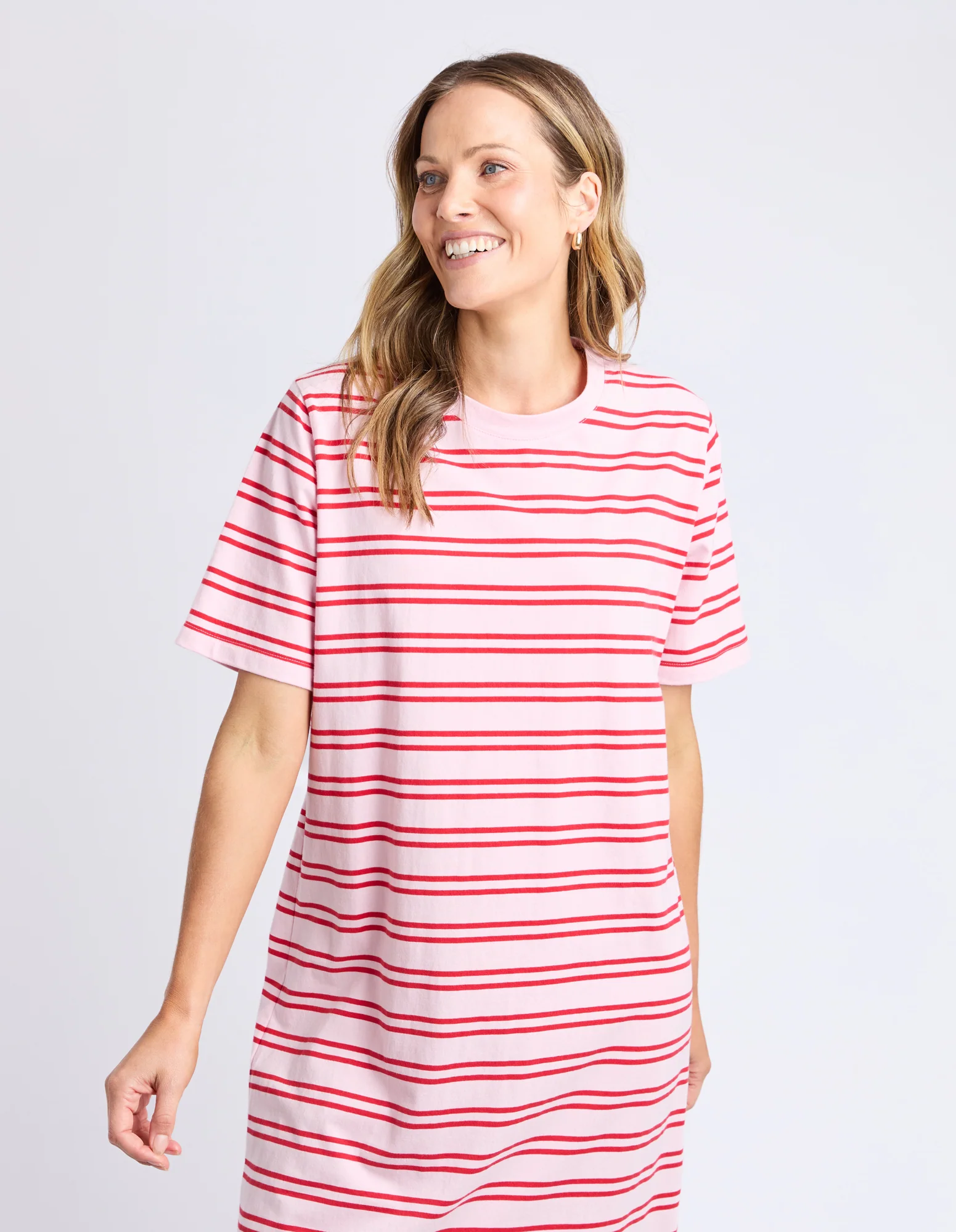 Elm Bon Bon Dress Red And Pink Stripe - Image 5