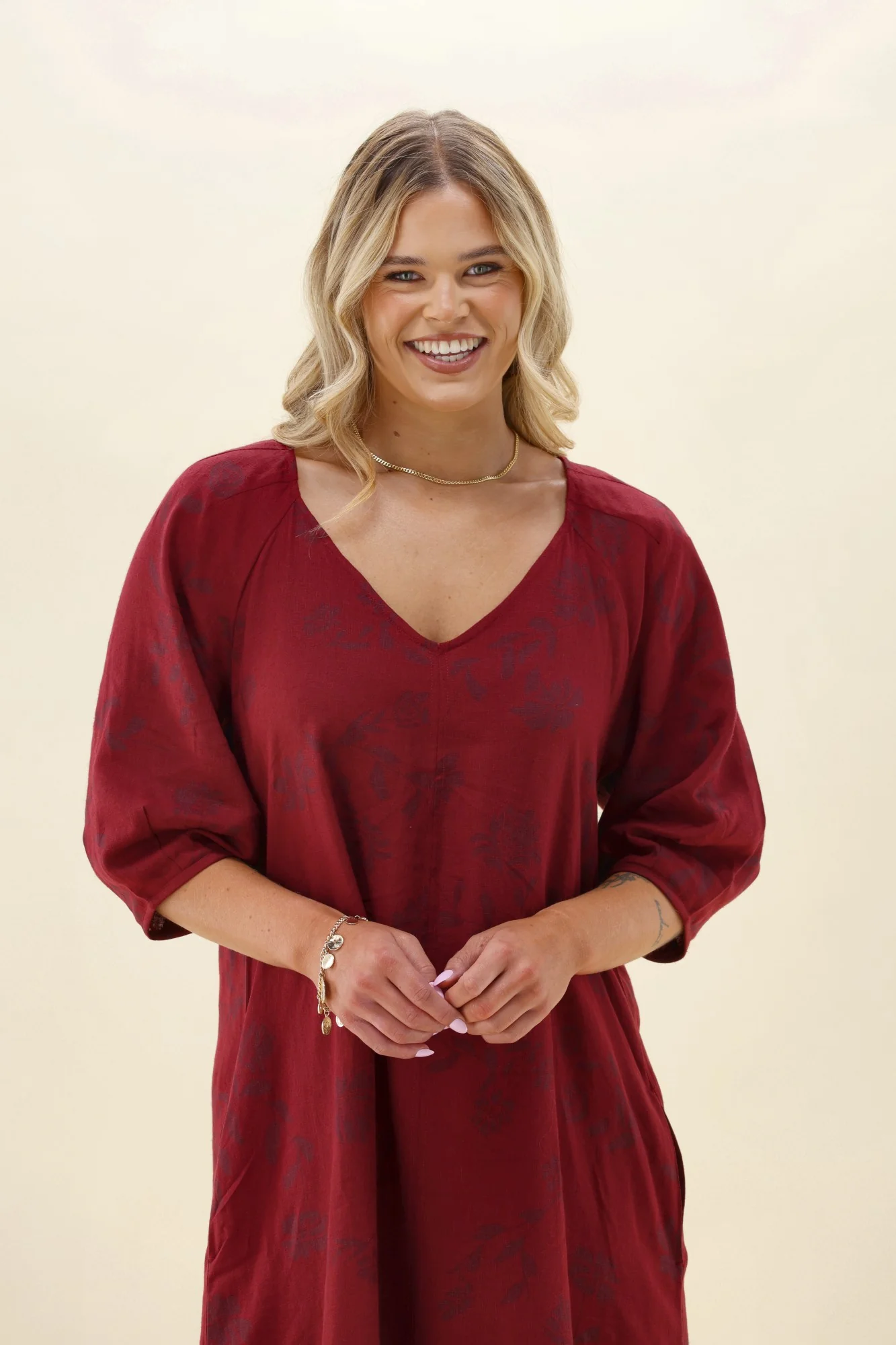 Elm Bramble Midi Dress Plum - Image 2