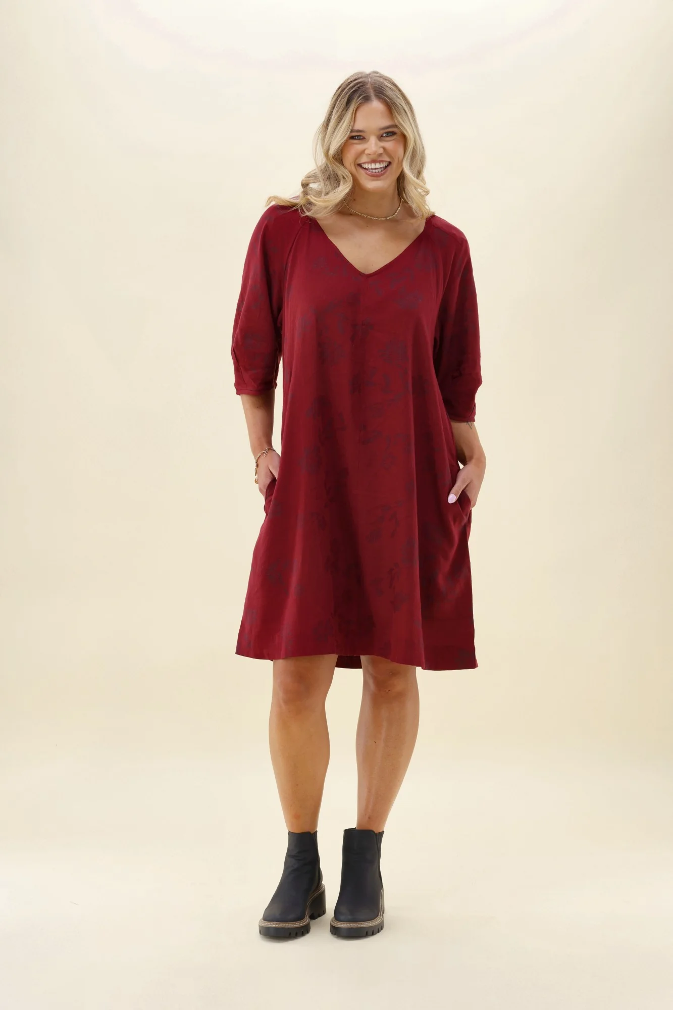 Elm Bramble Midi Dress Plum - Image 3