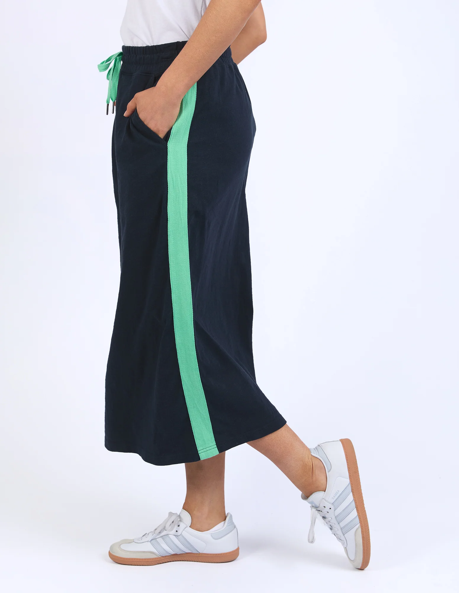 Elm Brunch Skirt Navy With Neon Green Tape - Image 6