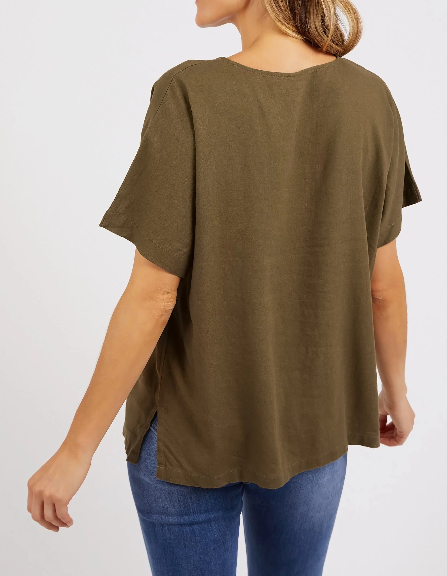 Elm Curtis Woven S/S Tee Clover - Image 5
