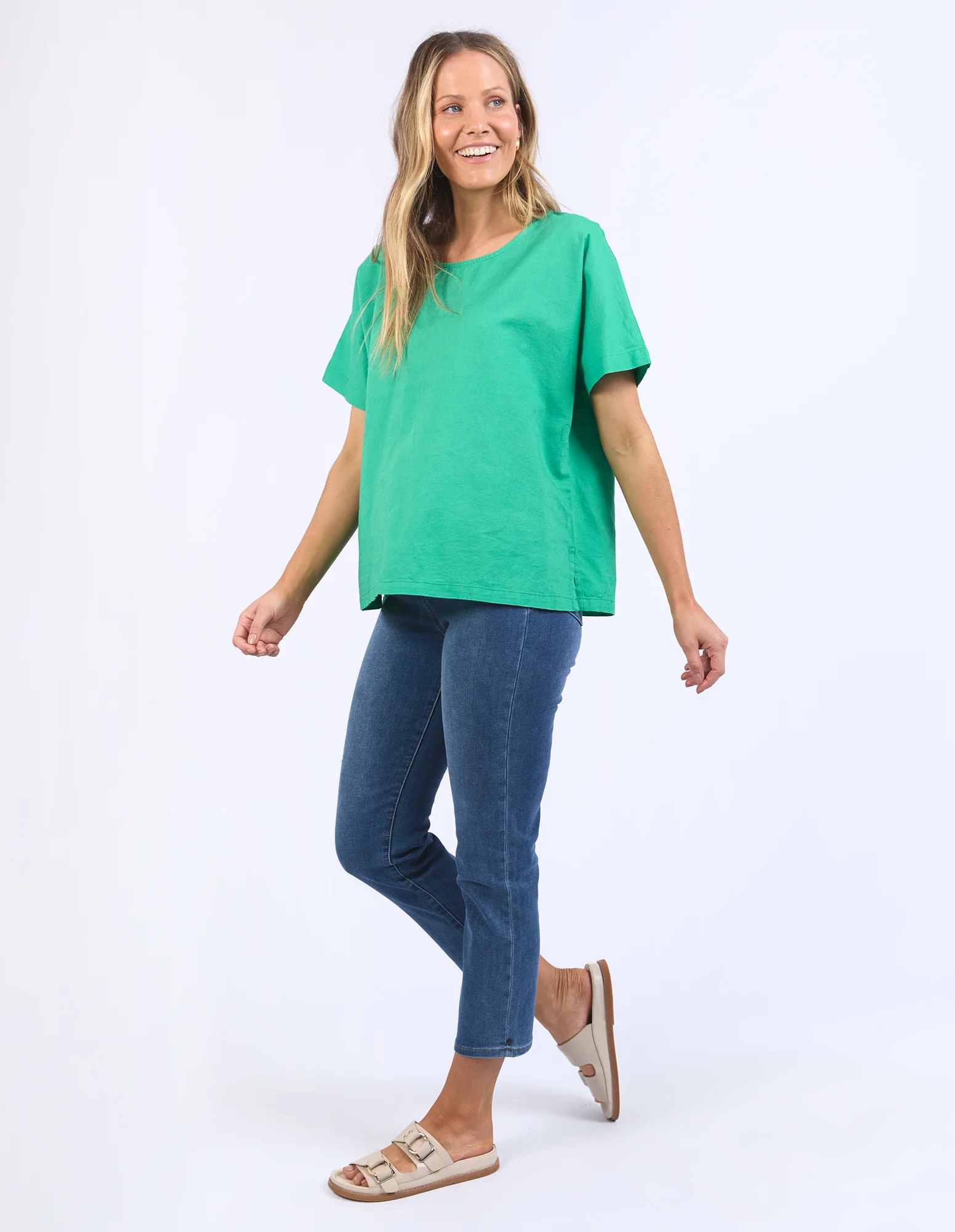 Elm Curtis Woven S/S Tee Greenbriar - Image 3
