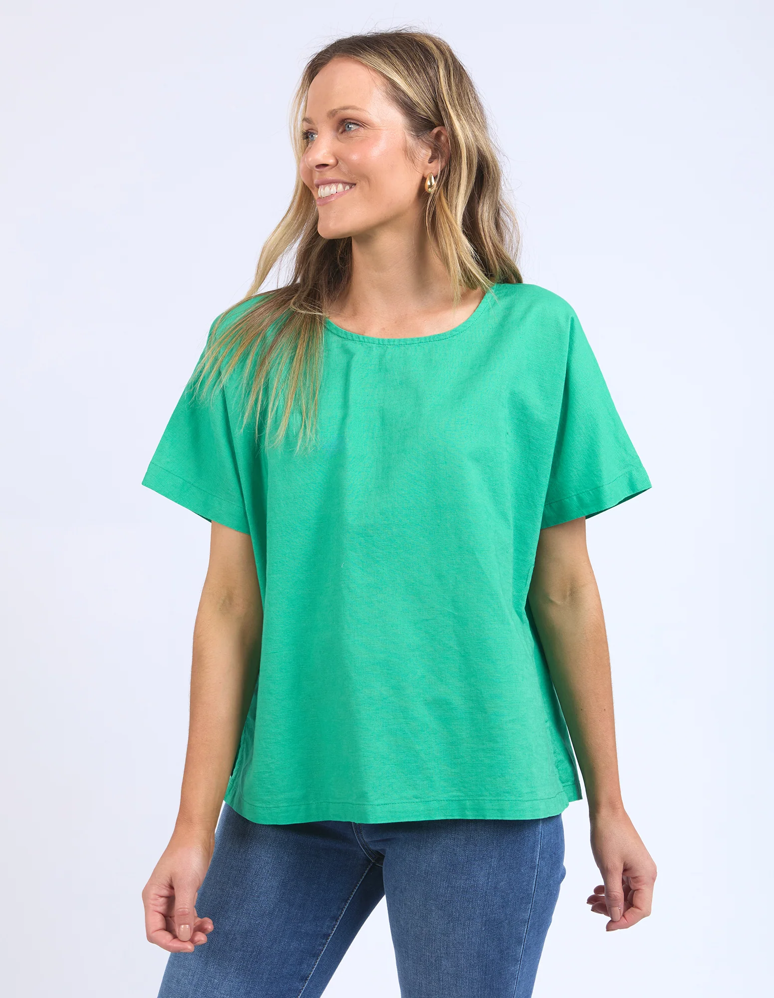 Elm Curtis Woven S/S Tee Greenbriar - Image 4