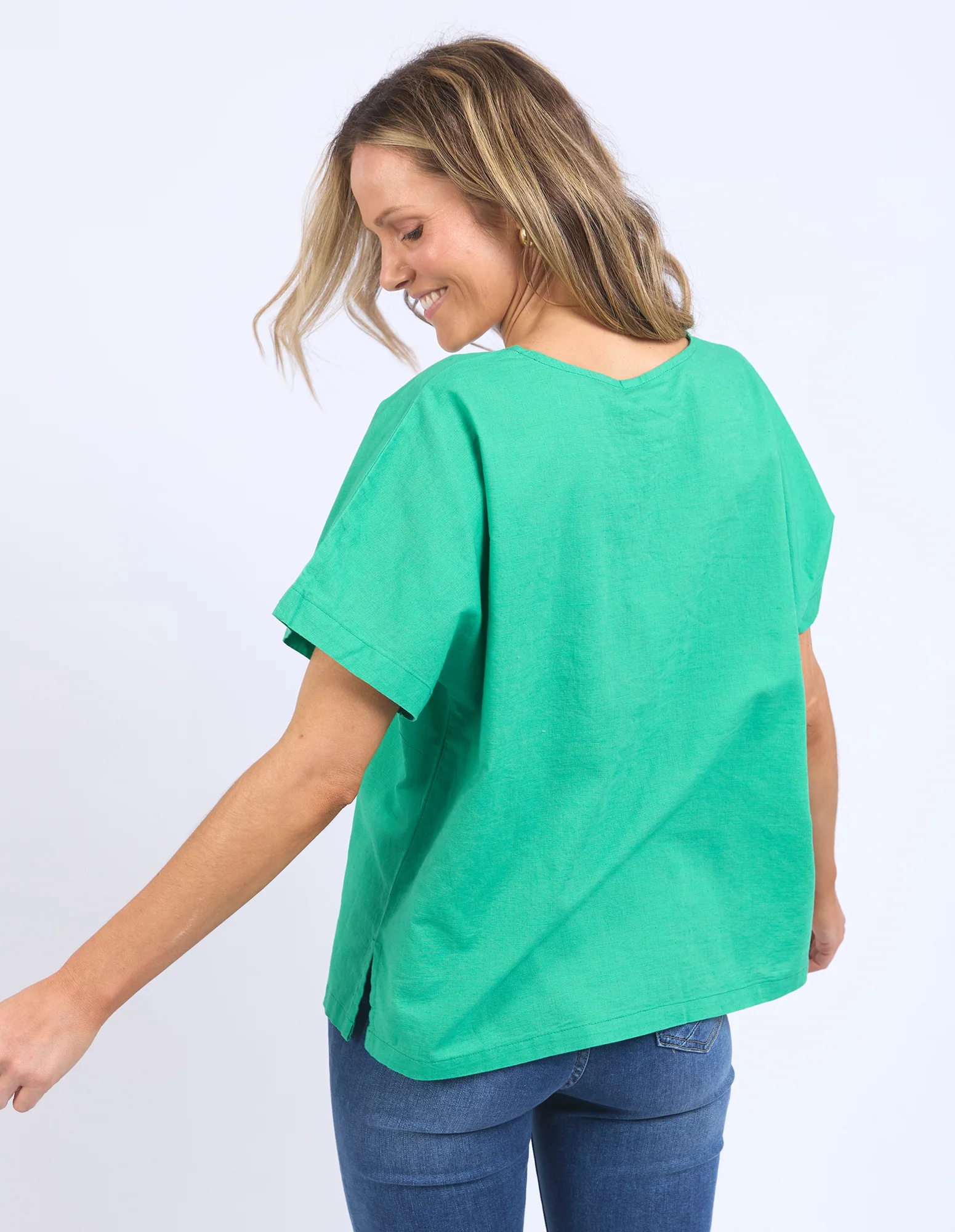 Elm Curtis Woven S/S Tee Greenbriar - Image 6