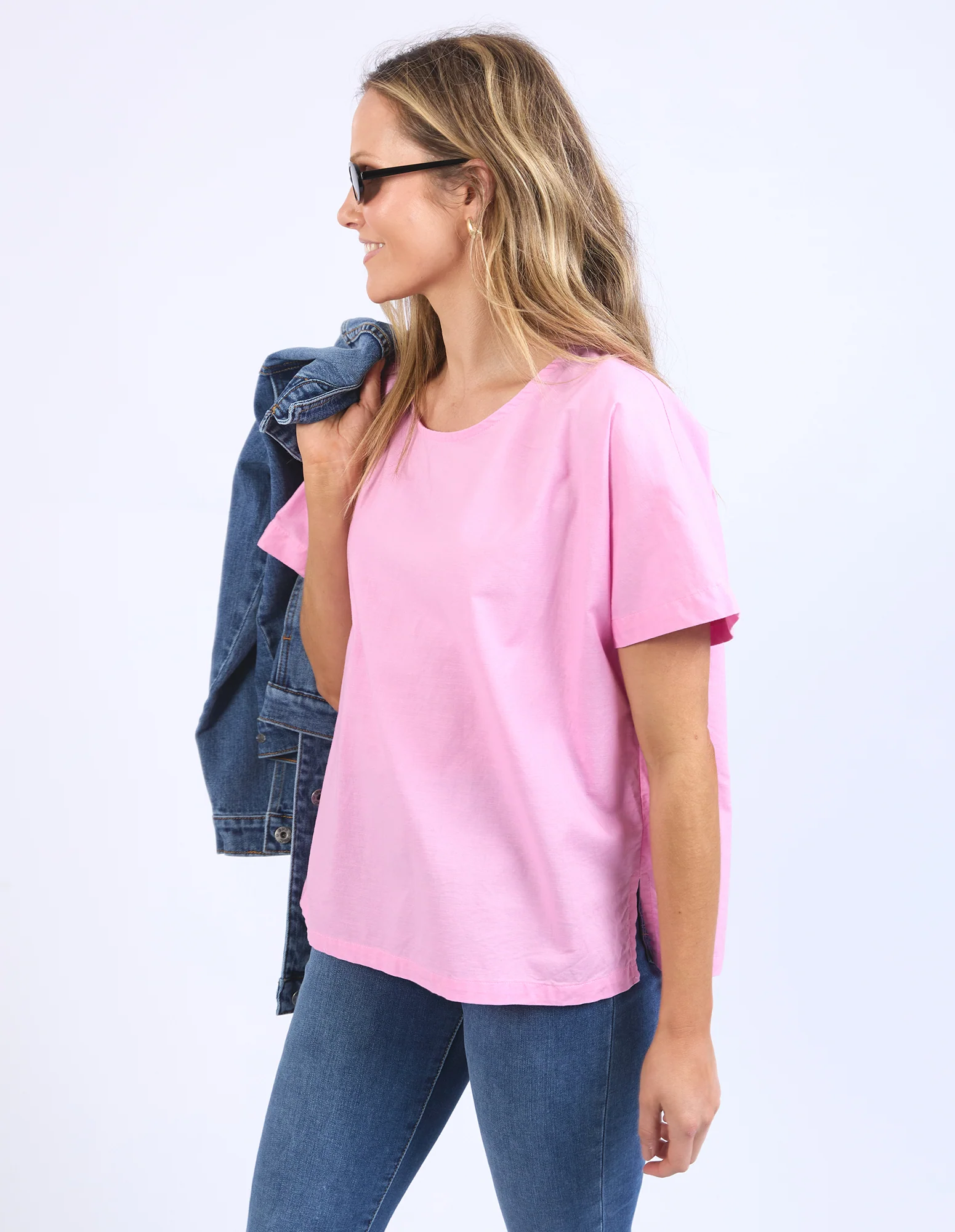 Elm Curtis Woven S/S Tee Strawberry Pink - Image 4