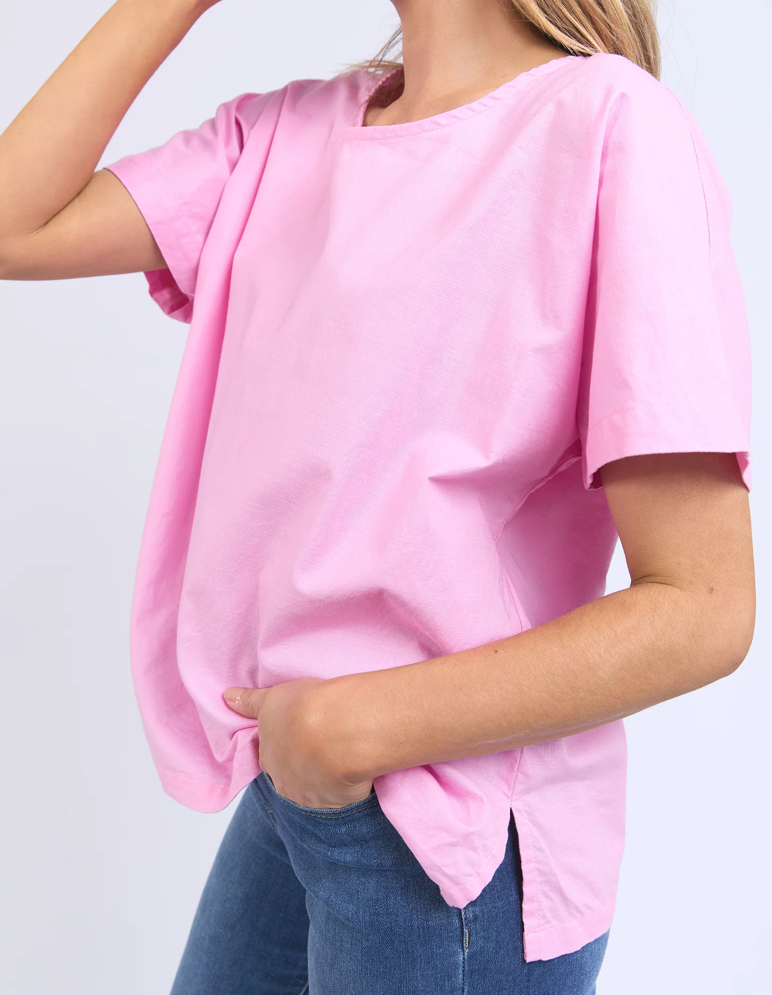 Elm Curtis Woven S/S Tee Strawberry Pink - Image 5