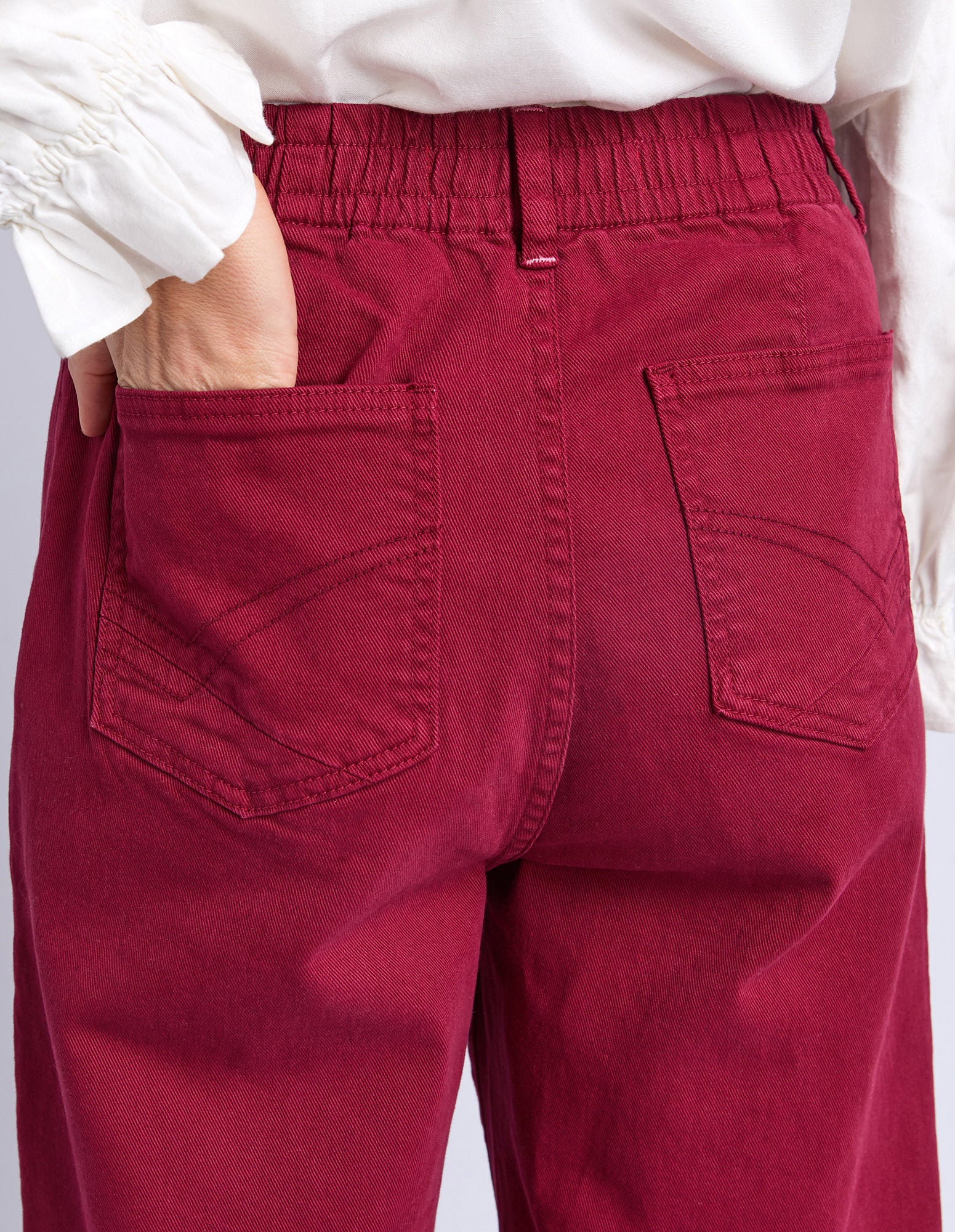 Elm Delphi Front Pocket Jean Maroon - Image 6