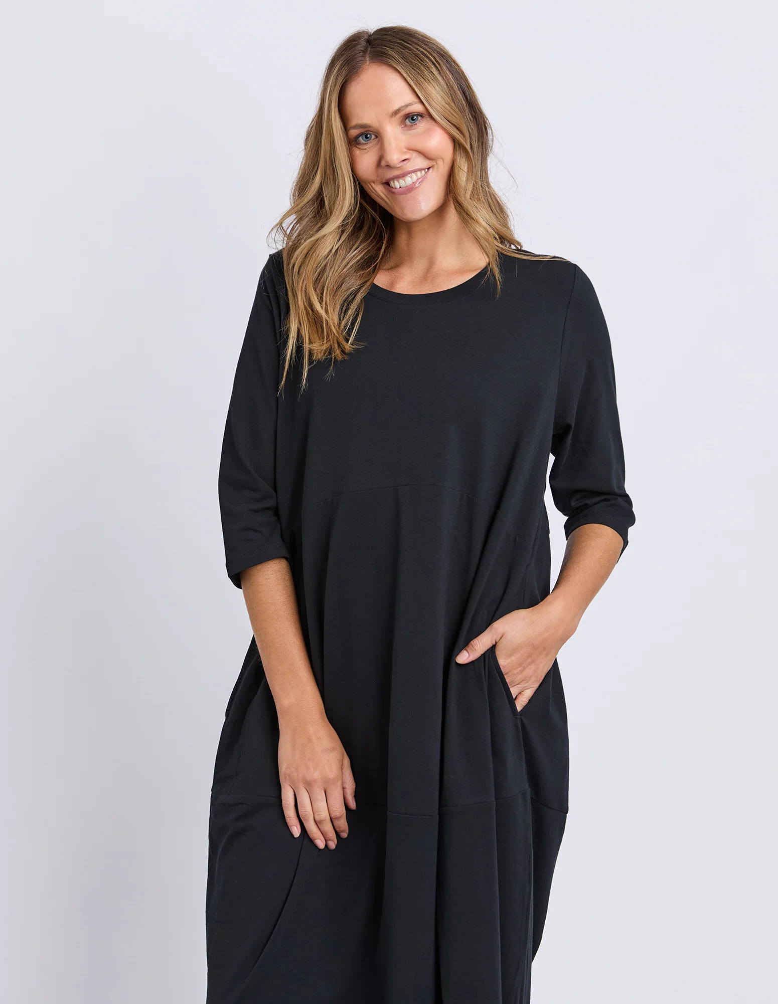 Elm Diana Dress 3/4 Sleeve Black - Image 2