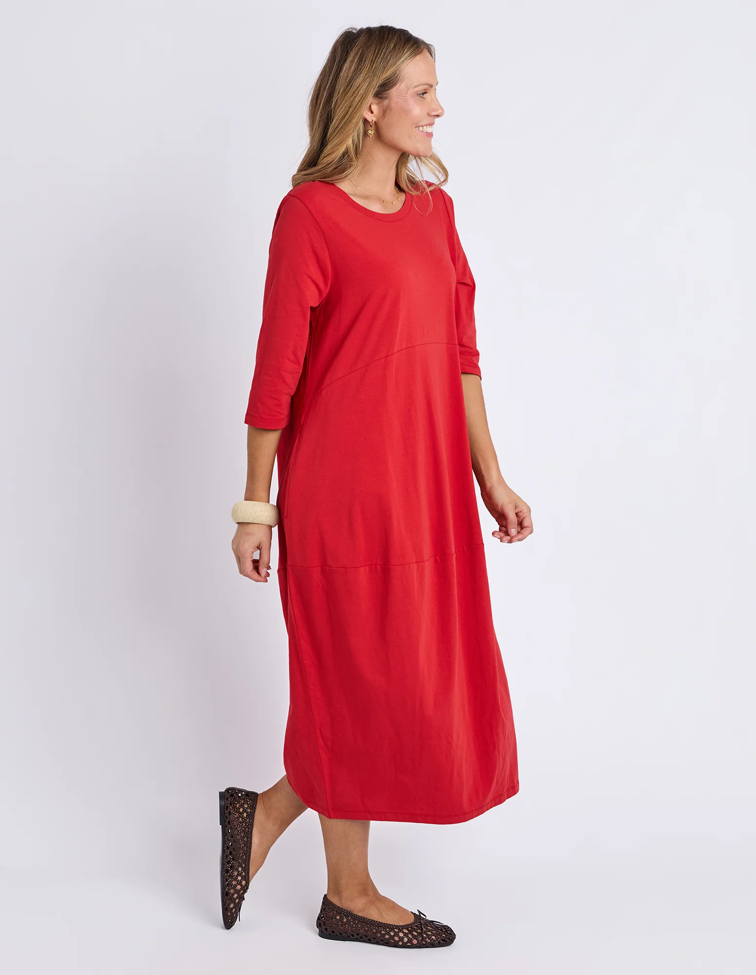 Elm Diana Dress 3/4 Sleeve Cranberry - Image 4