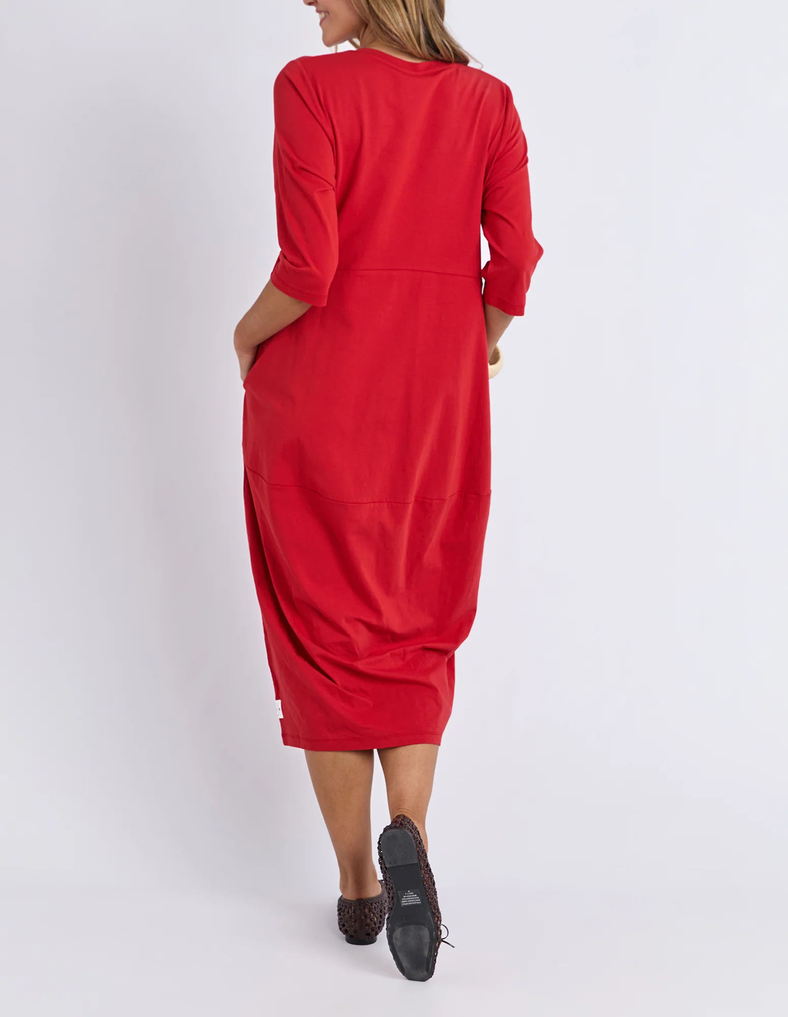 Elm Diana Dress 3/4 Sleeve Cranberry - Image 6
