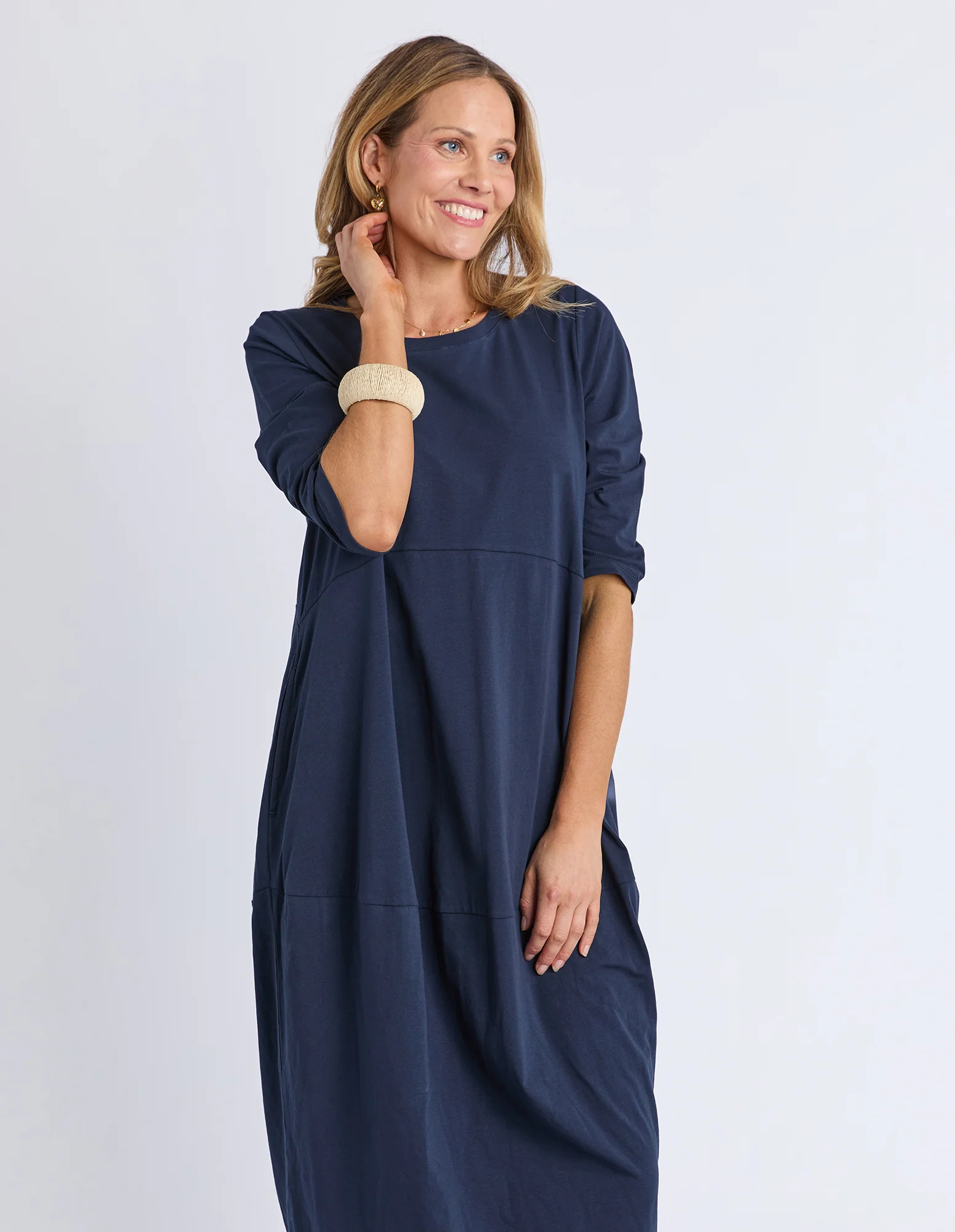 Elm Diana Dress 3/4 Sleeve Navy - Image 2