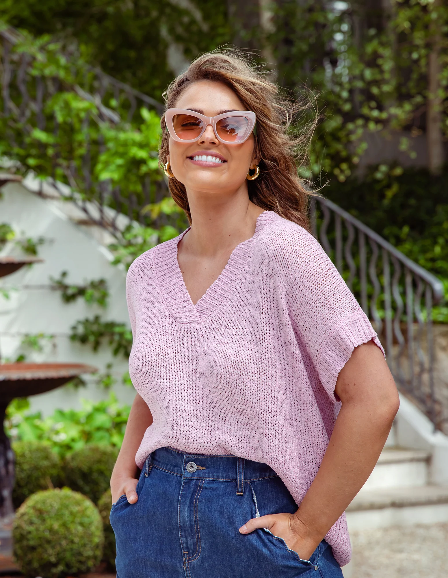 Elm Elba Knit Top Dusky Rose - Image 5