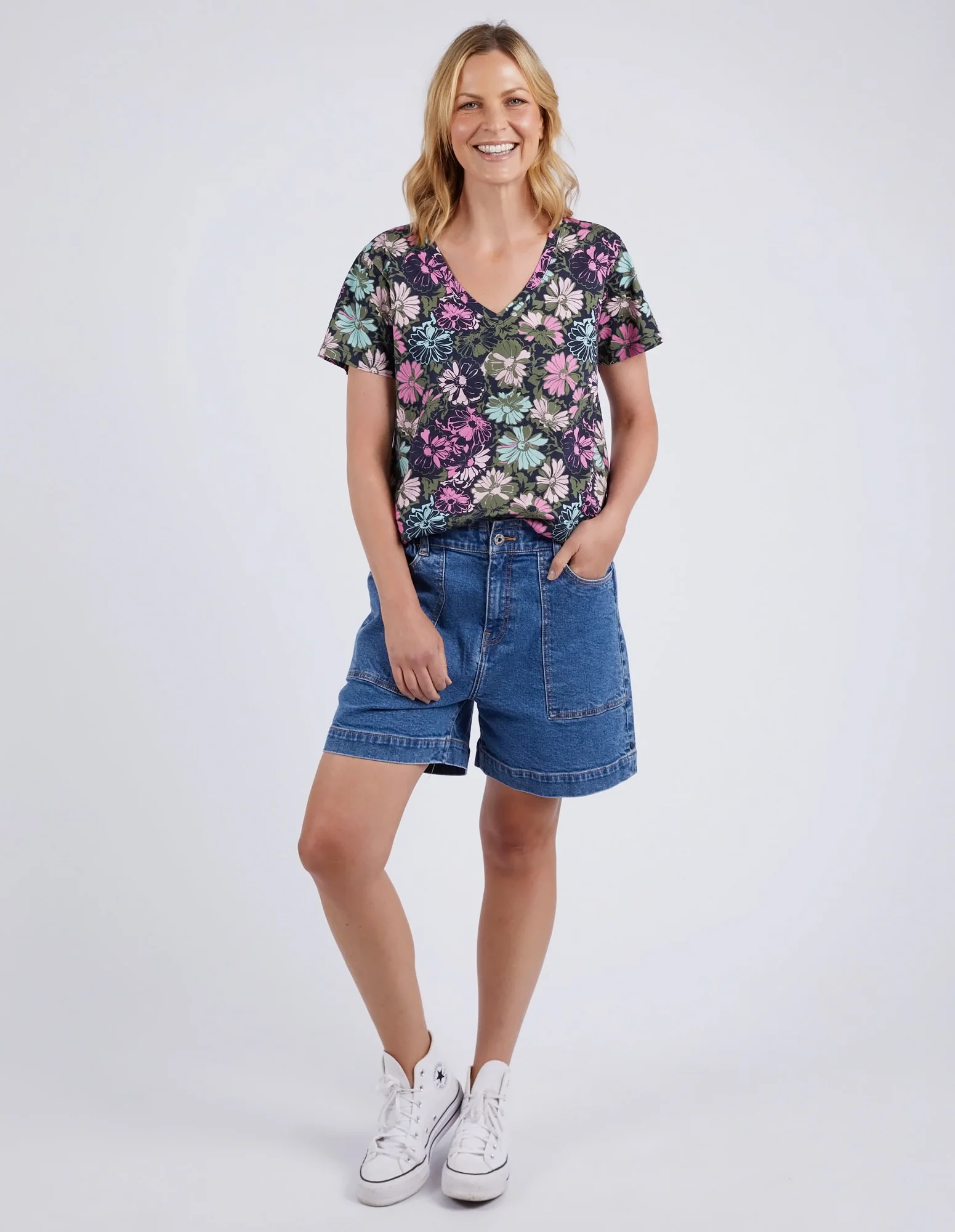 Elm Florentina Vee Tee Navy - Image 3