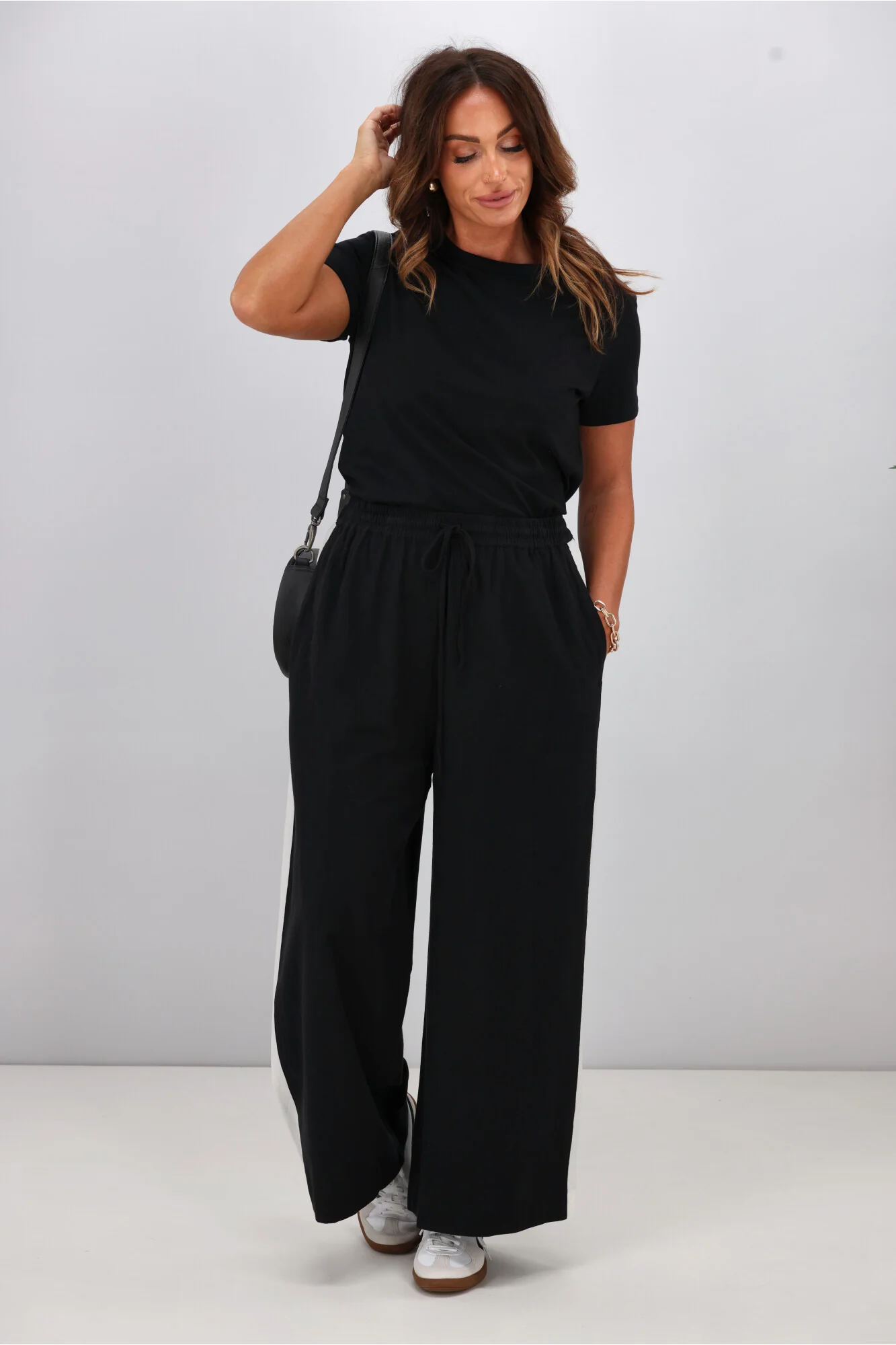 Elm Frances Stripe Pant Black Marshmellow Stripe - Image 4