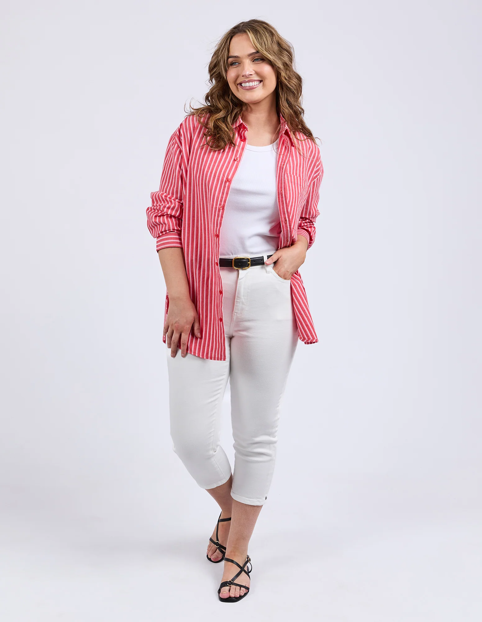 Elm Frankie Striped Shirt Cayenne Stripe - Image 5