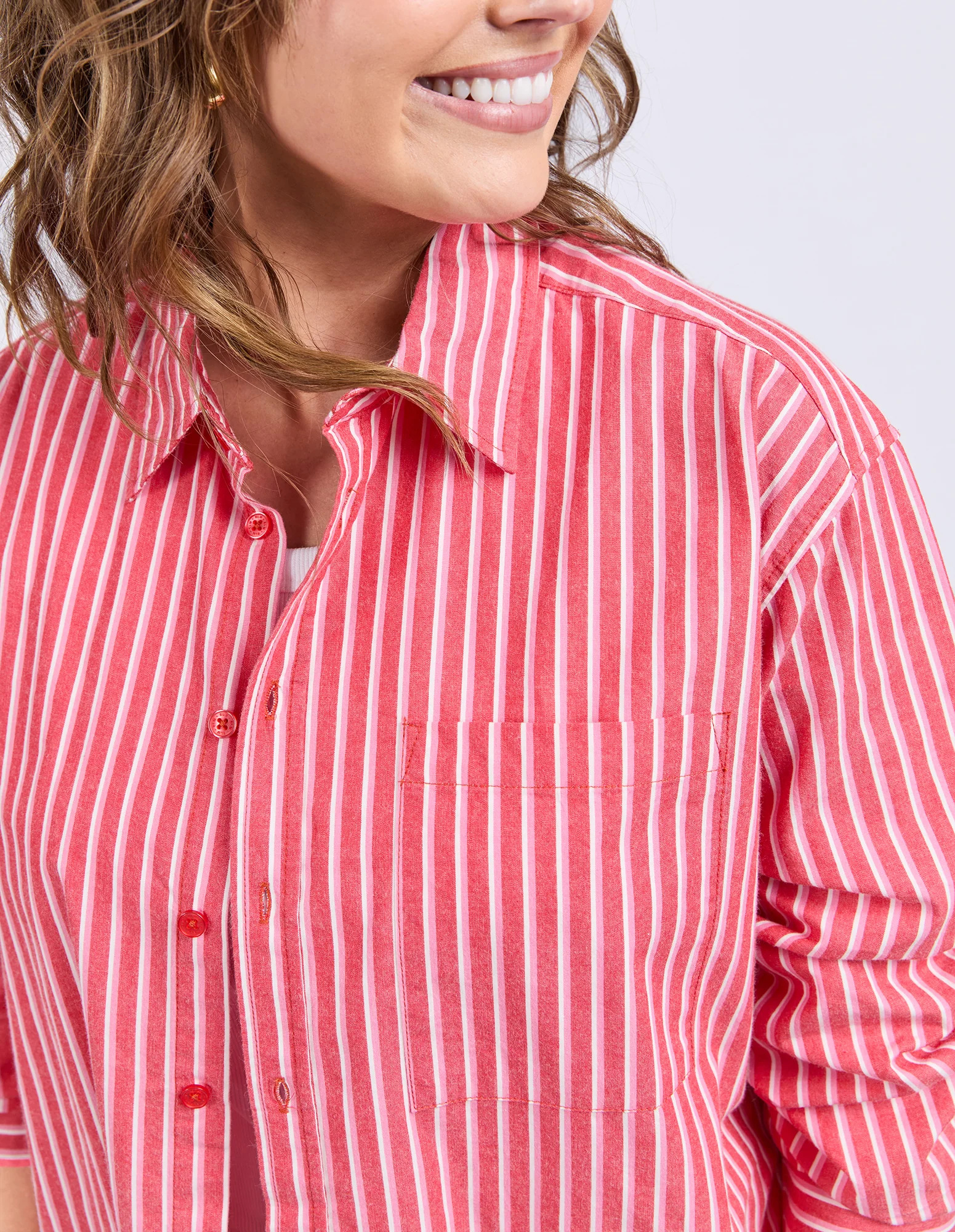 Elm Frankie Striped Shirt Cayenne Stripe - Image 6