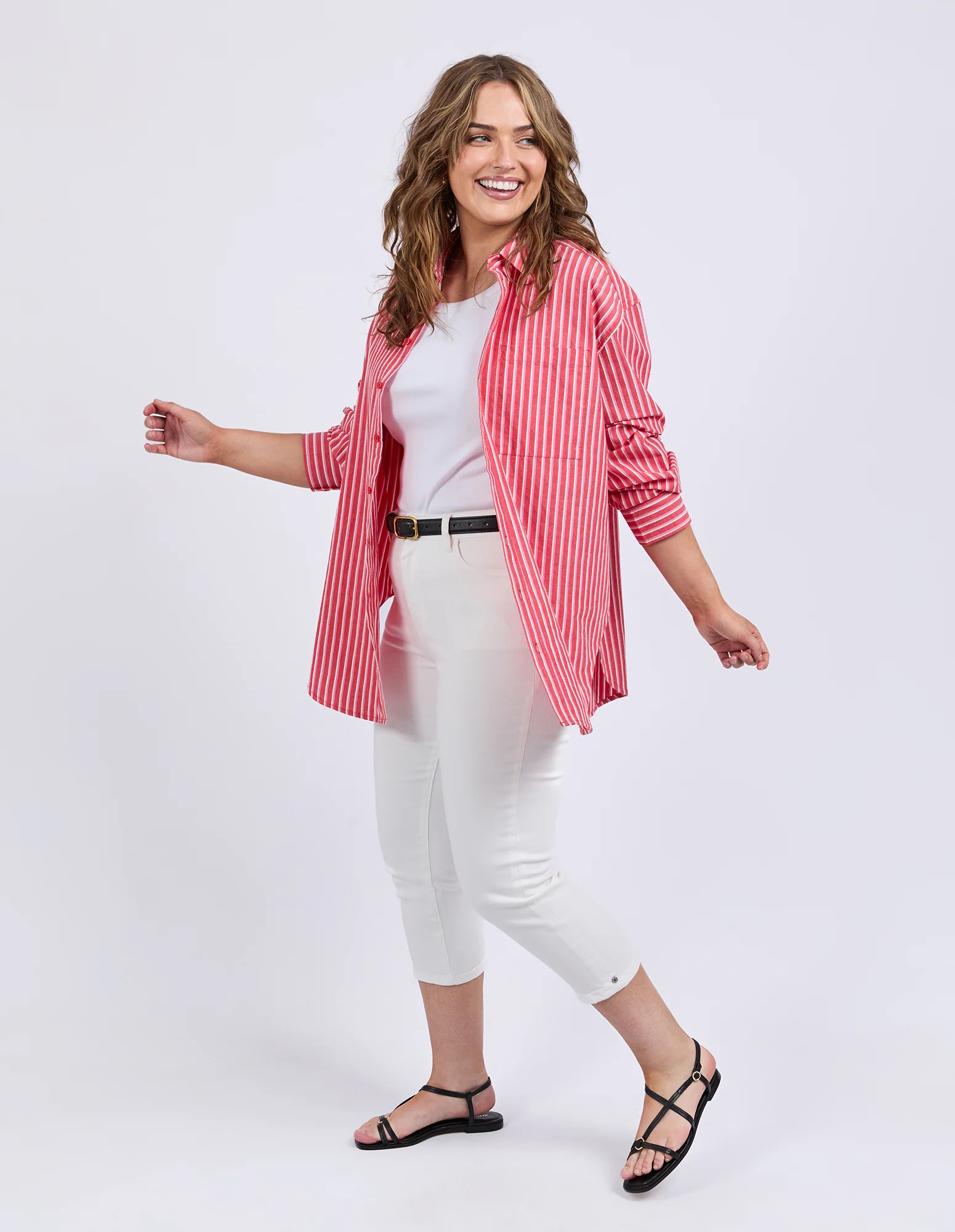 Elm Frankie Striped Shirt Cayenne Stripe - Image 7