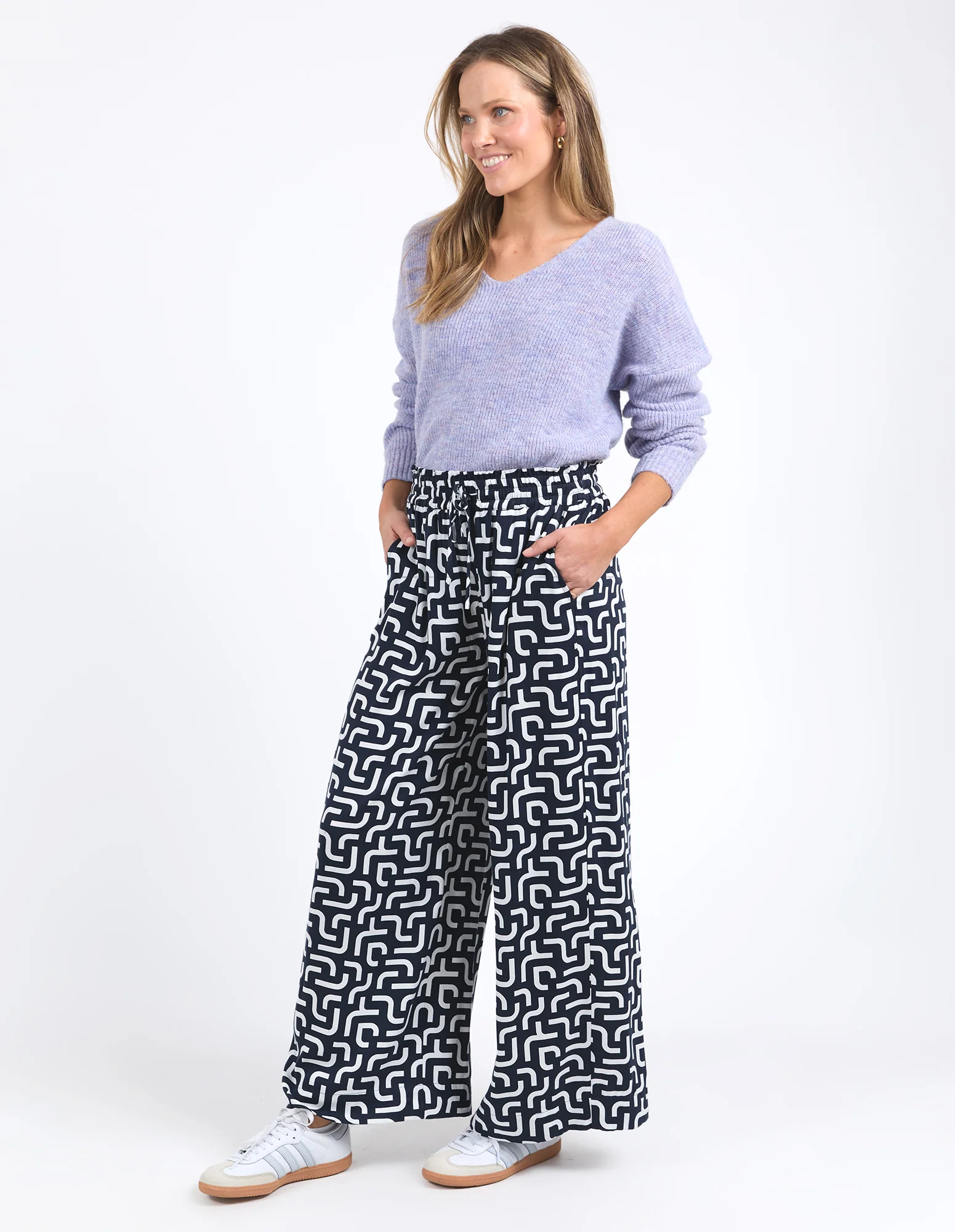 Elm Gemma Geo Pant Navy Geo Print - Image 5