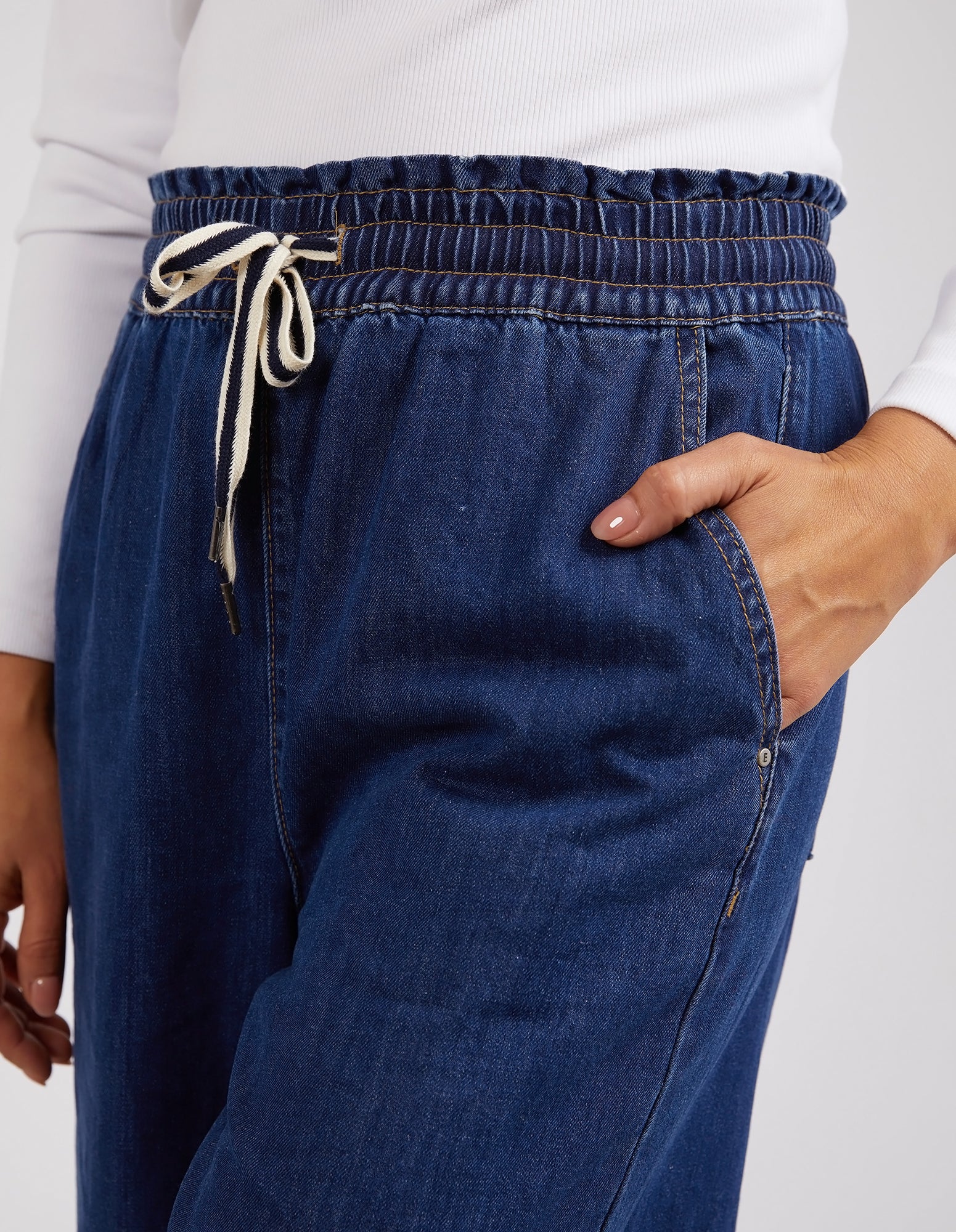 Elm Greta Wide Leg Pant Dark Blue - Image 4