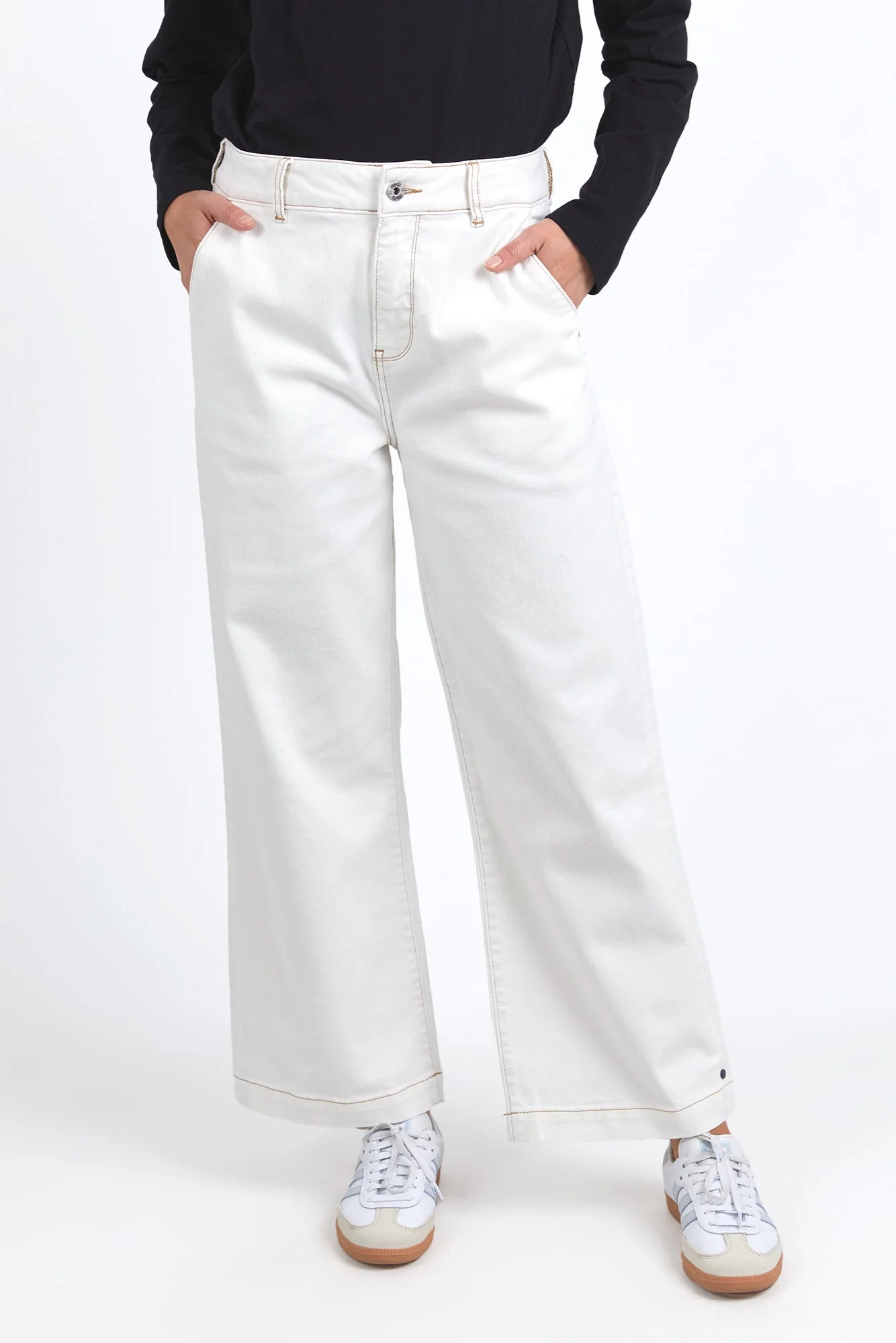 Elm Izzy Wide Leg Jean Vintage White - Image 2