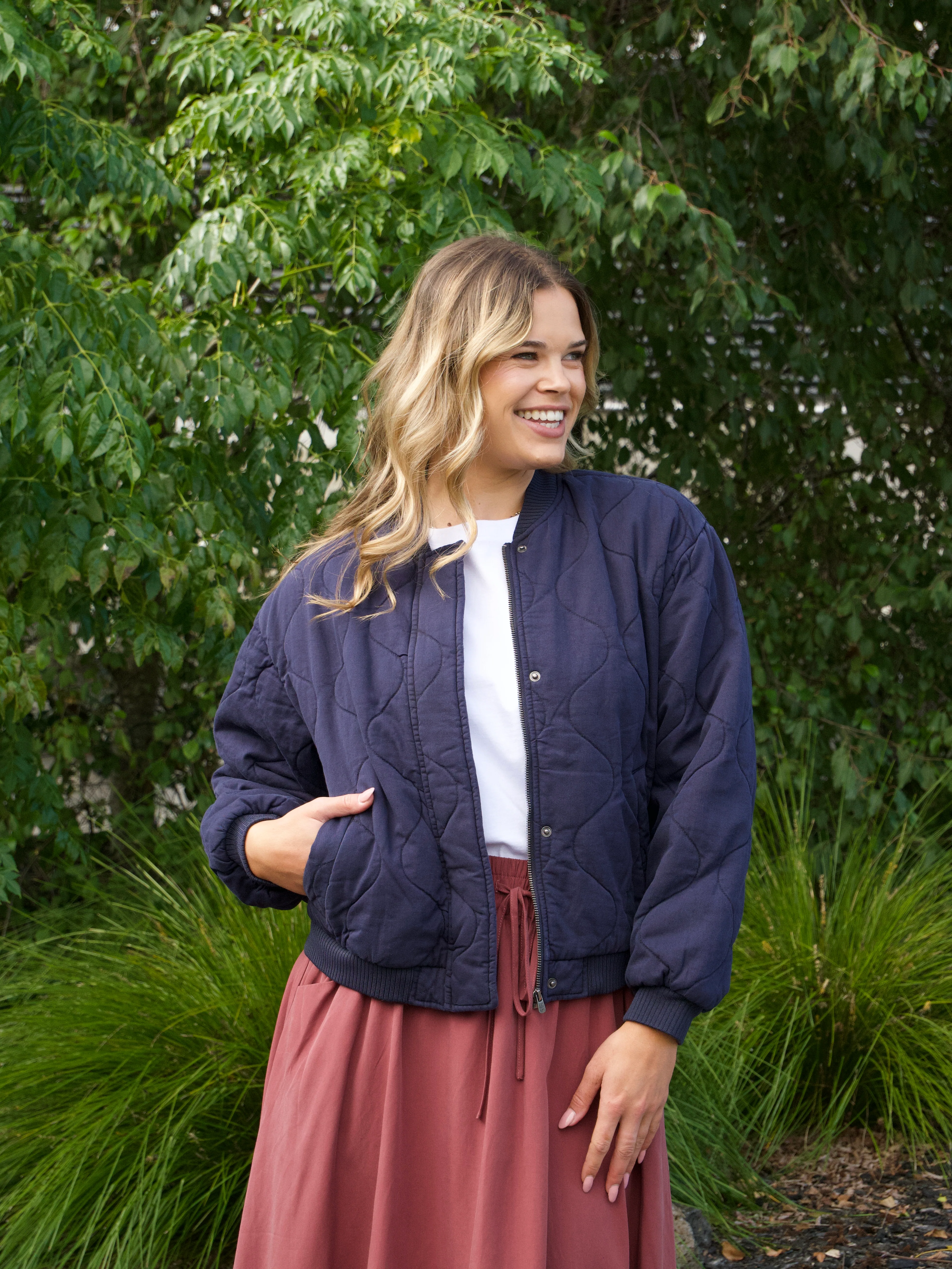 Elm Jean Bomber Jacket Midnight Navy