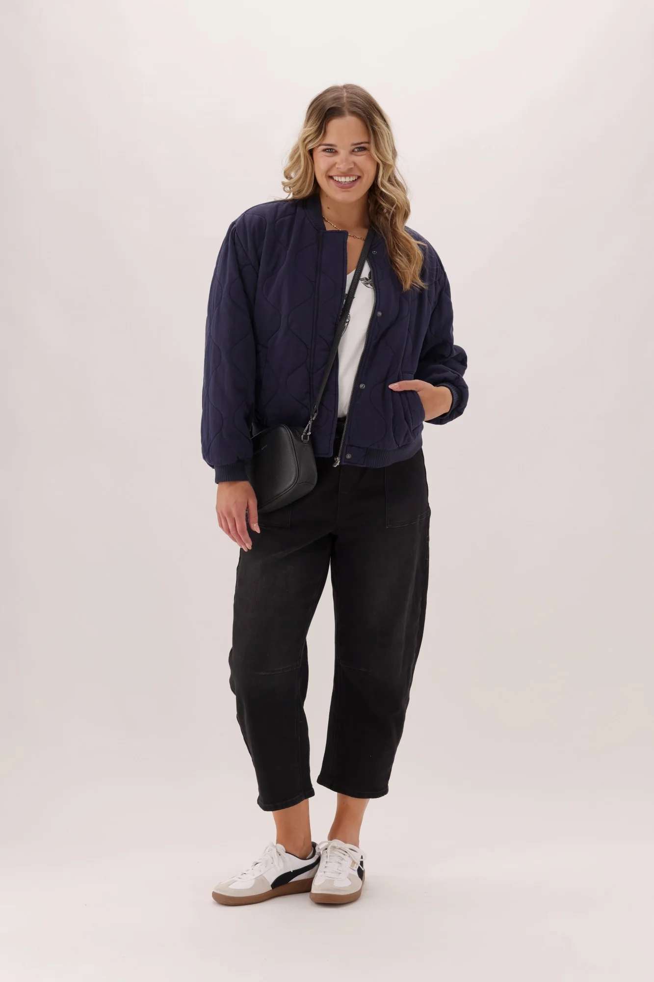 Elm Jean Bomber Jacket Midnight Navy - Image 6