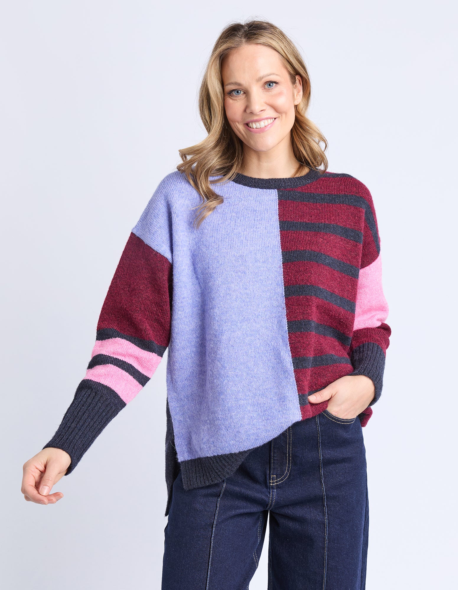 Elm Kit Knit Multicoloured Panels Jumper - Image 2