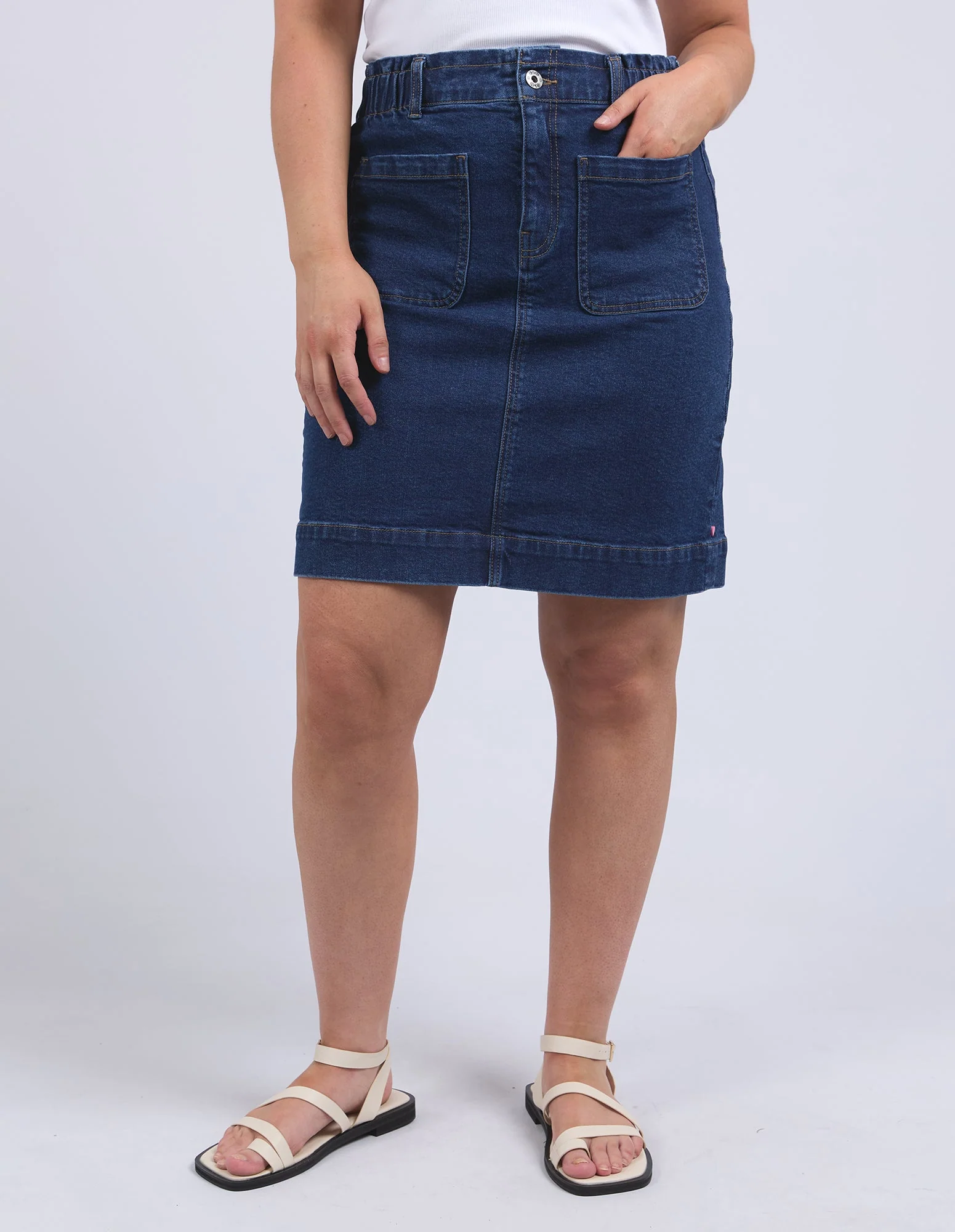 Elm Lennox Denim Skirt Dark Blue Wash - Image 2