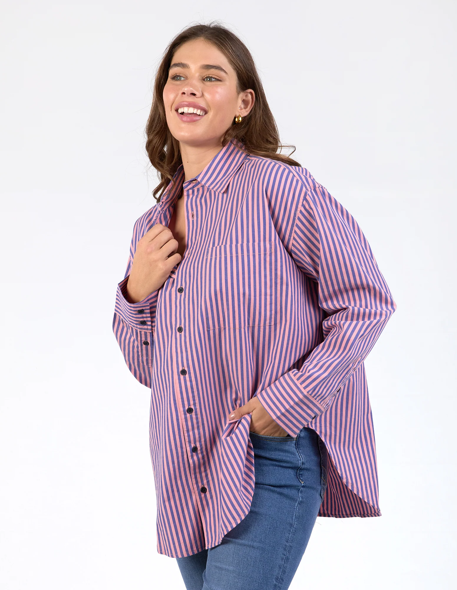Elm Lila Stripe Shirt French Blue Charm Pink Stripe - Image 3